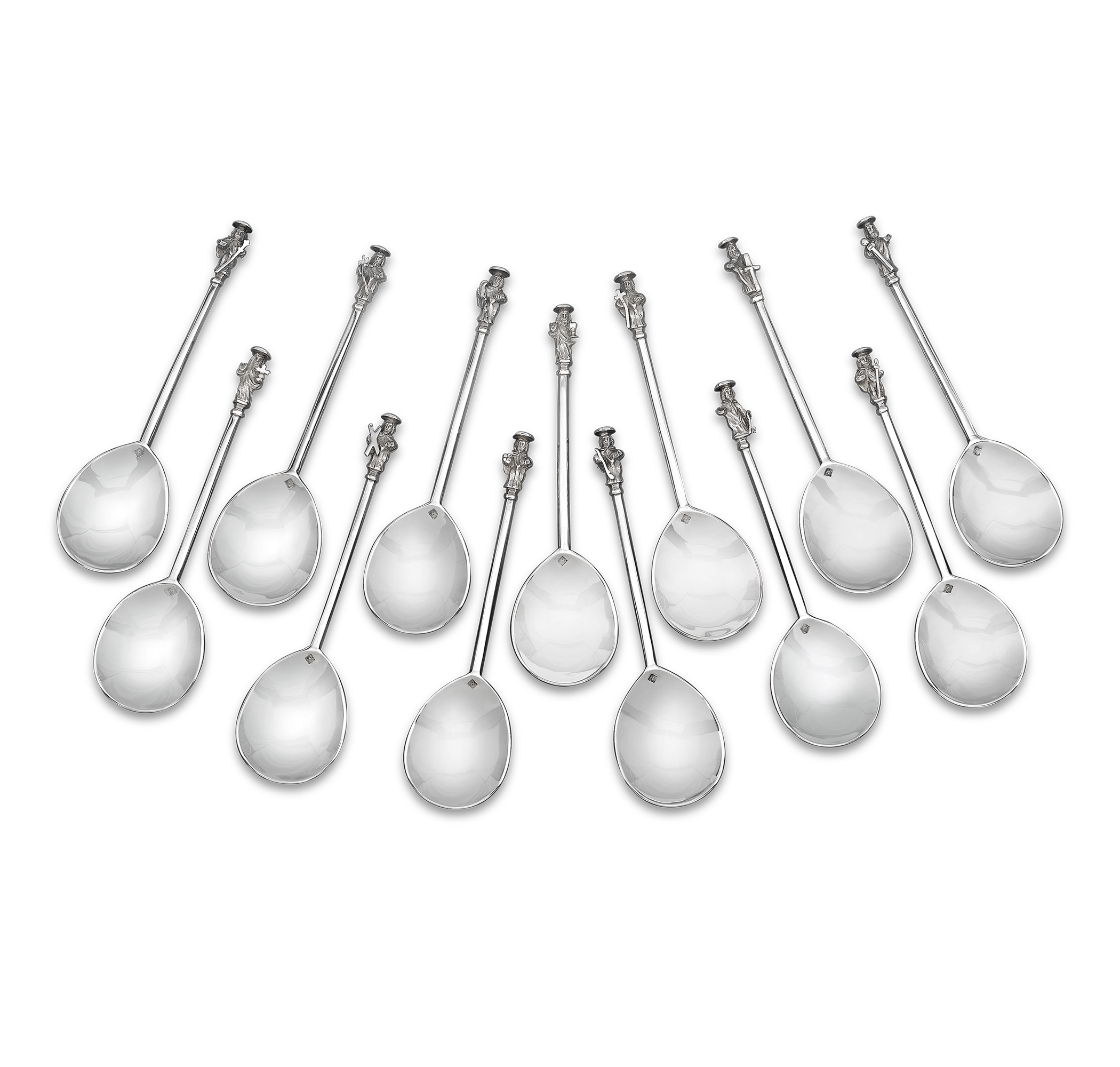 Complete Set of 13 Silver Apostle Spoons