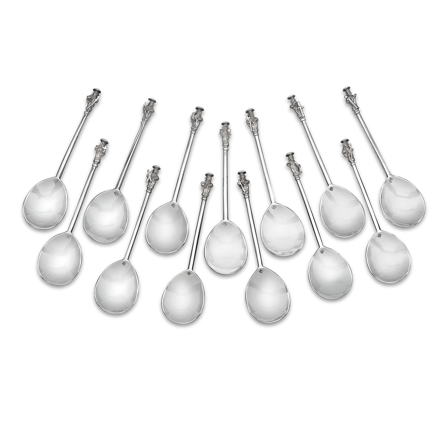 Complete Set of 13 Silver Apostle Spoons