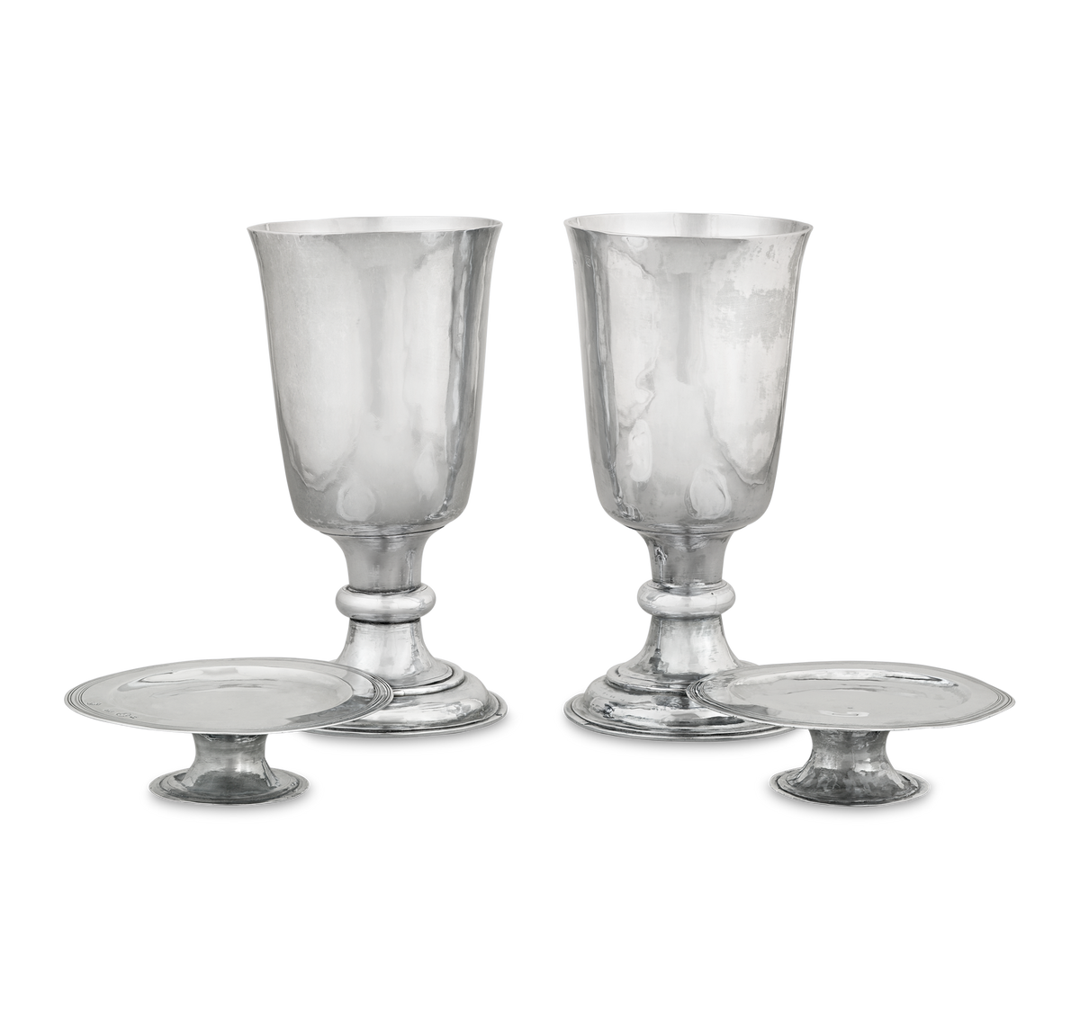 Pair of Charles II Silver Communion Cups and Patens