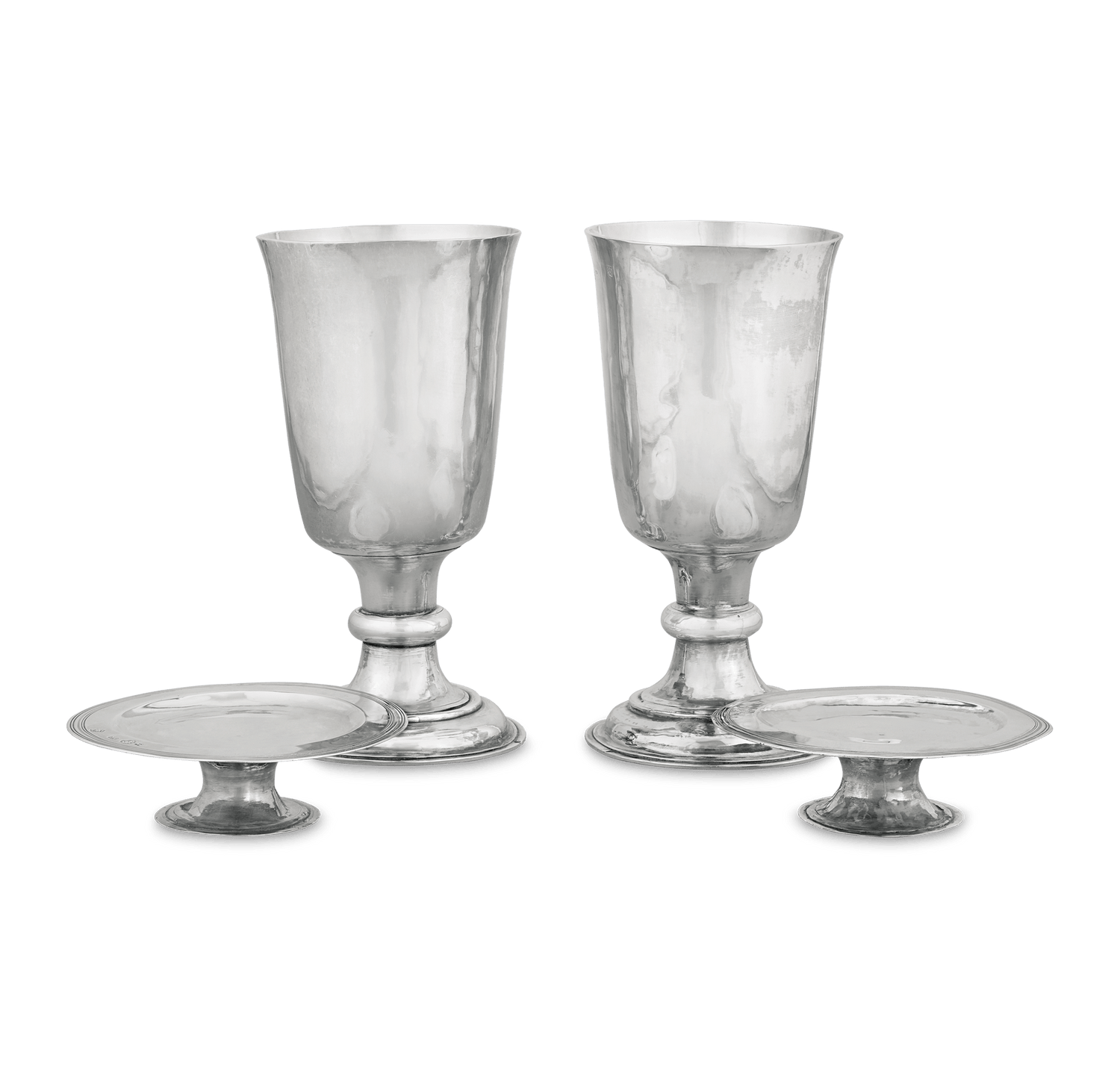 Pair of Charles II Silver Communion Cups and Patens