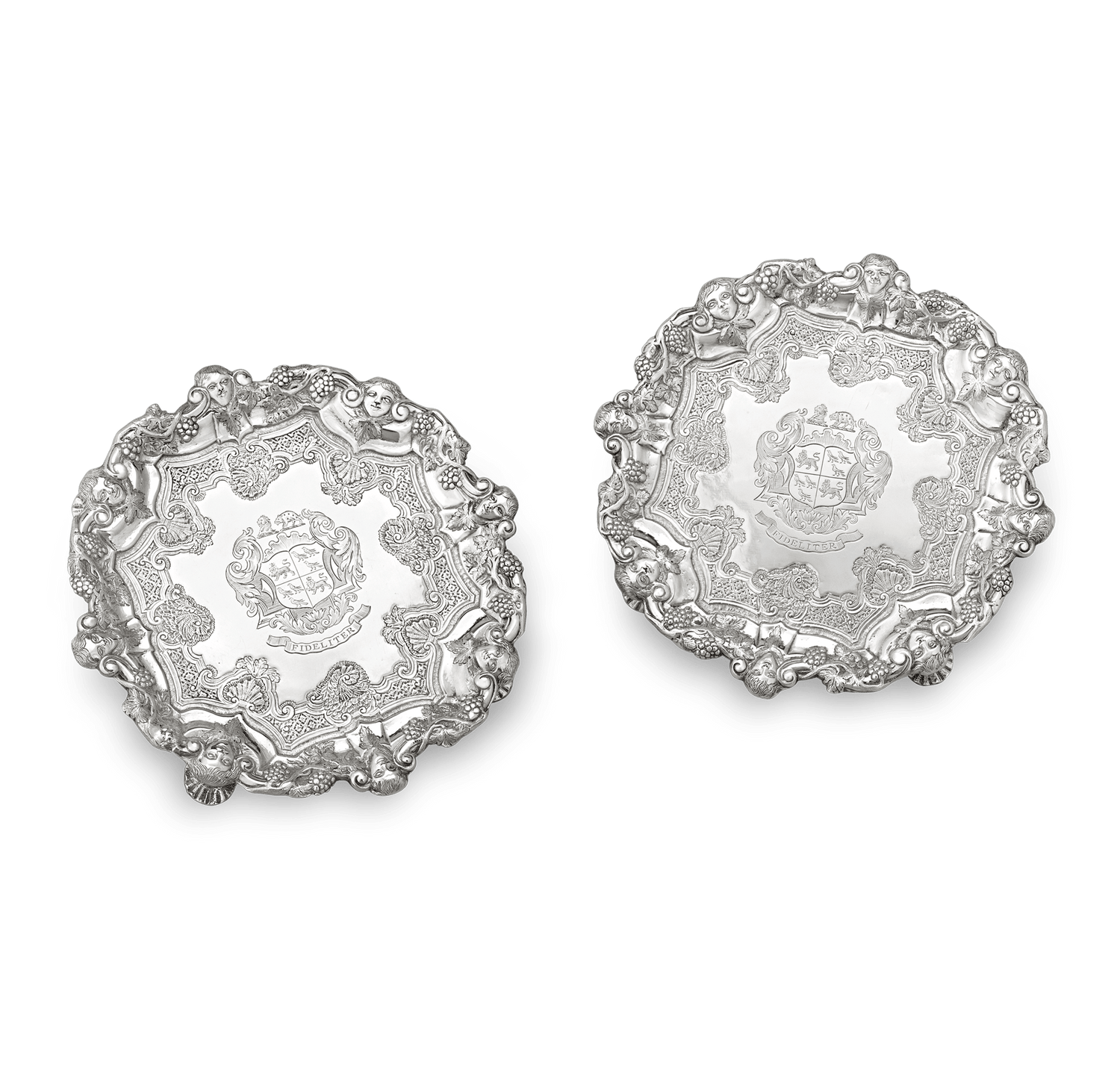 Pair of Georgian Silver Salvers by Frederick Kandler