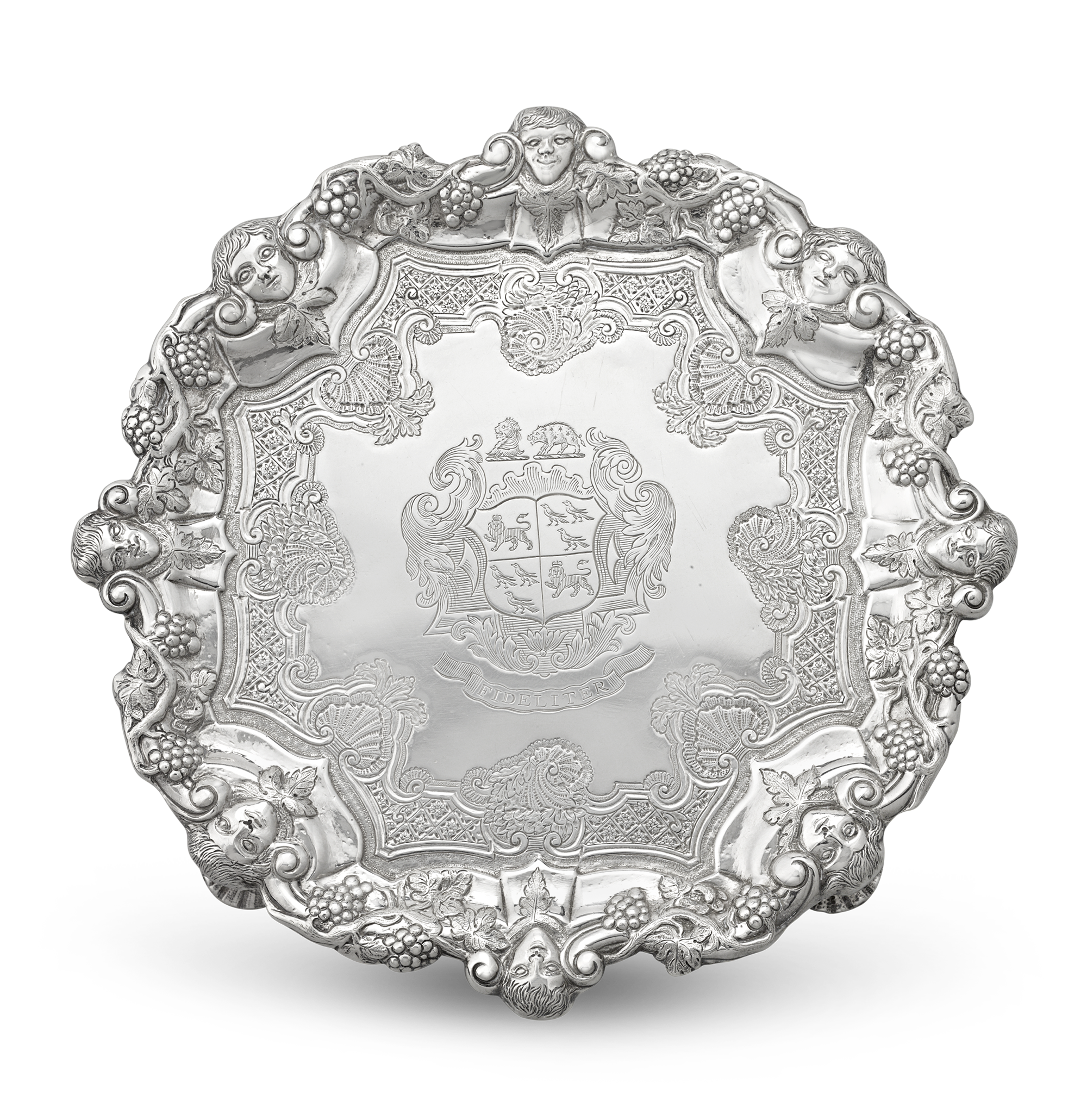 Pair of Georgian Silver Salvers by Frederick Kandler