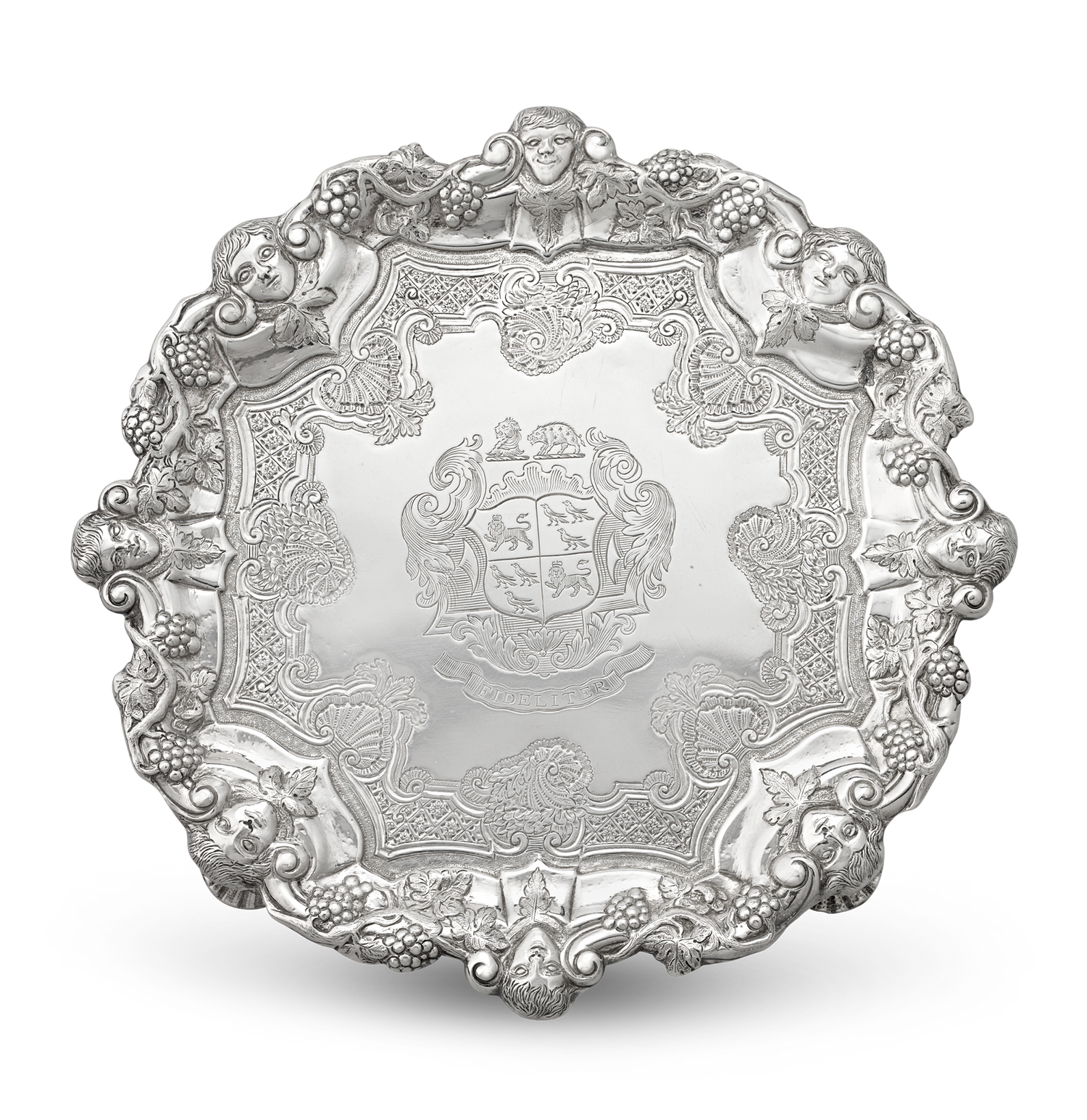 Pair of Georgian Silver Salvers by Frederick Kandler