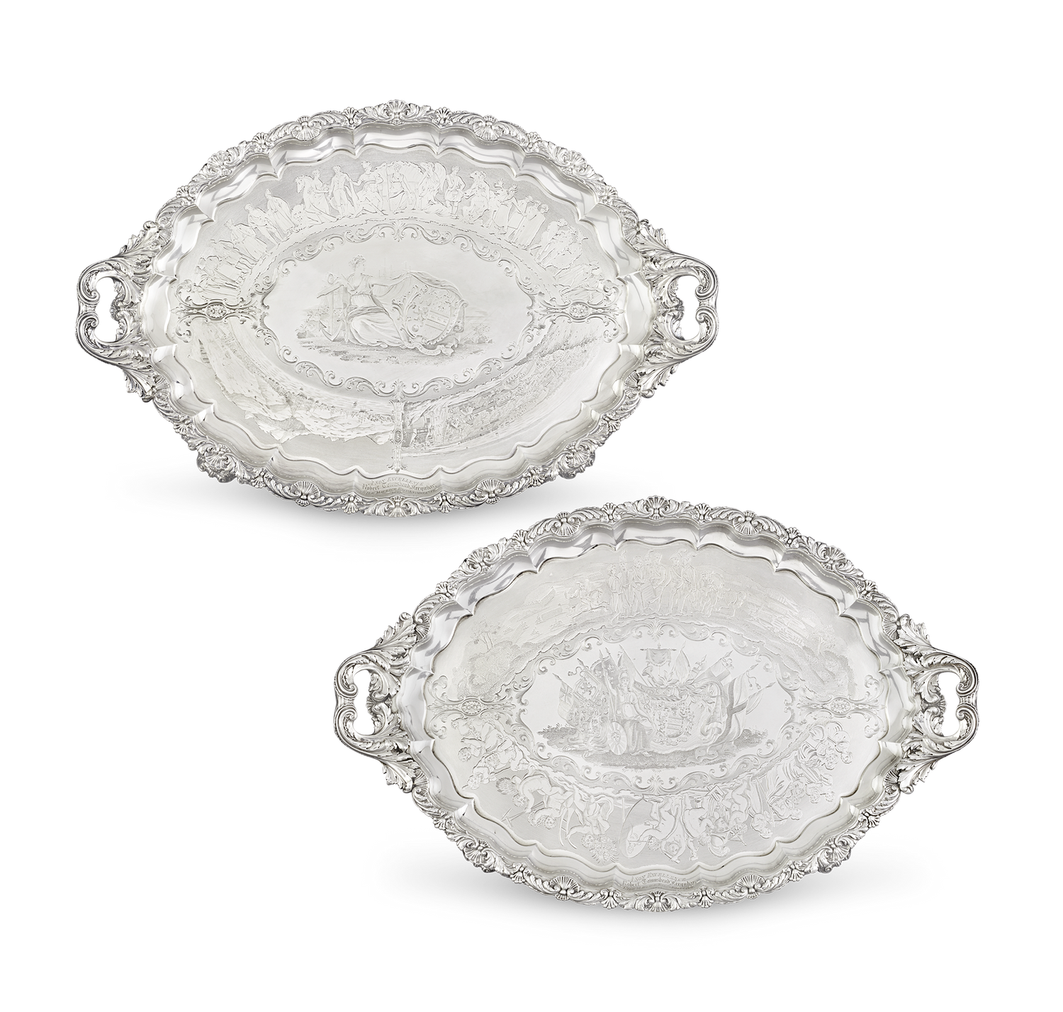 Paul Storr Commemorative Silver Trays