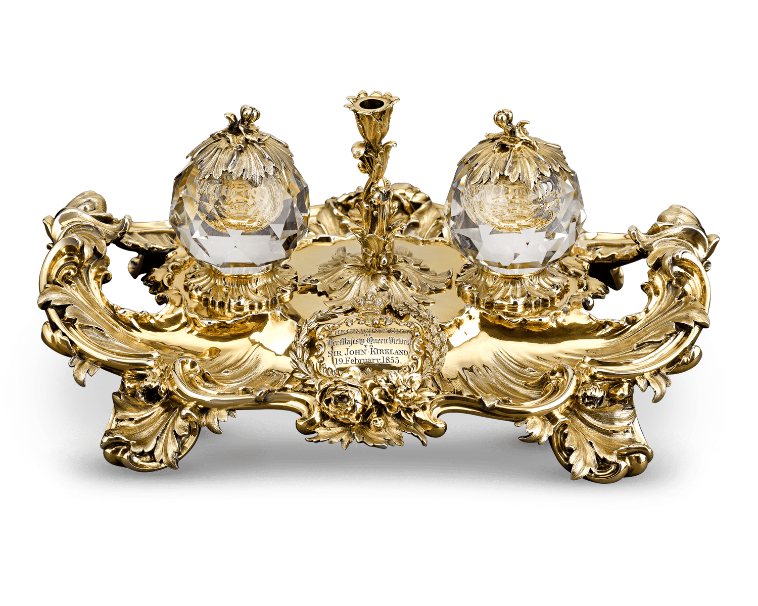 Silver-Gilt Inkwell Presented by Queen Victoria to Sir John Kirkland