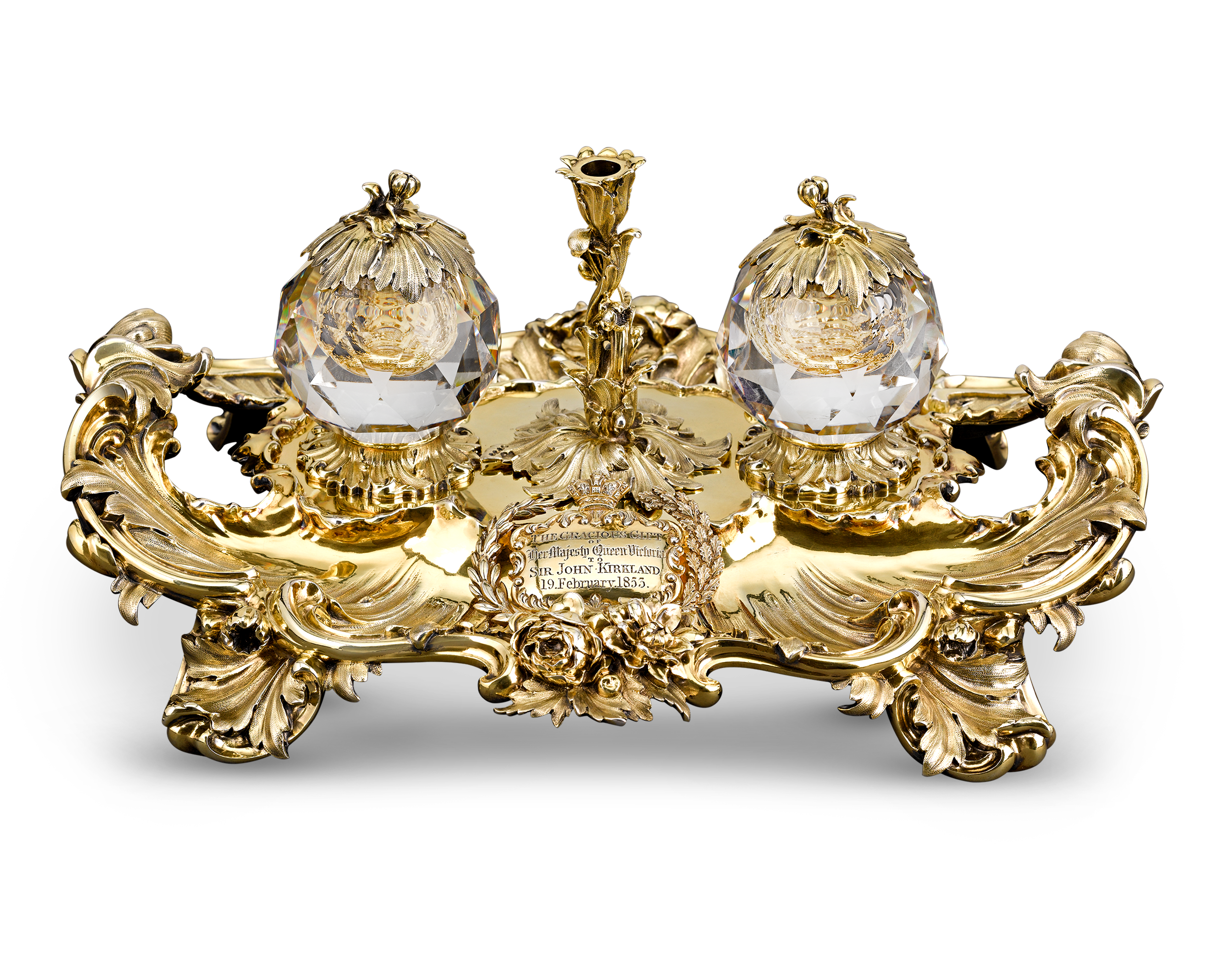 Silver-Gilt Inkwell Presented by Queen Victoria to Sir John Kirkland