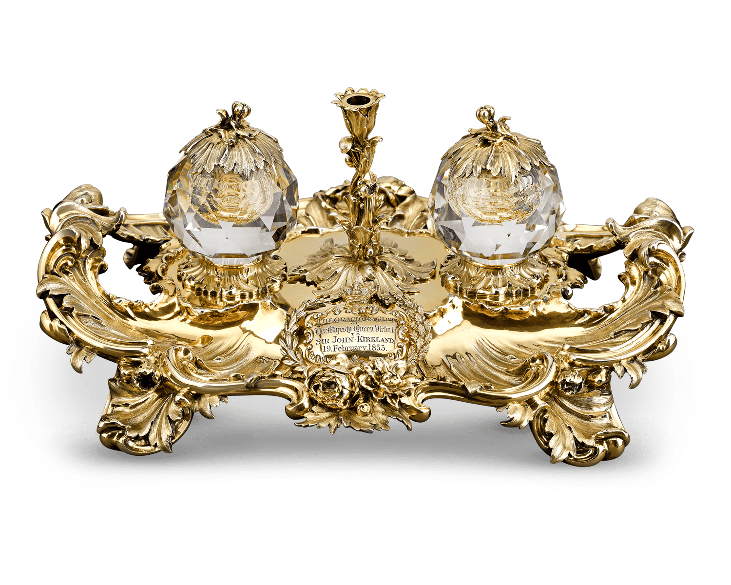 Silver-Gilt Inkwell Presented by Queen Victoria to Sir John Kirkland