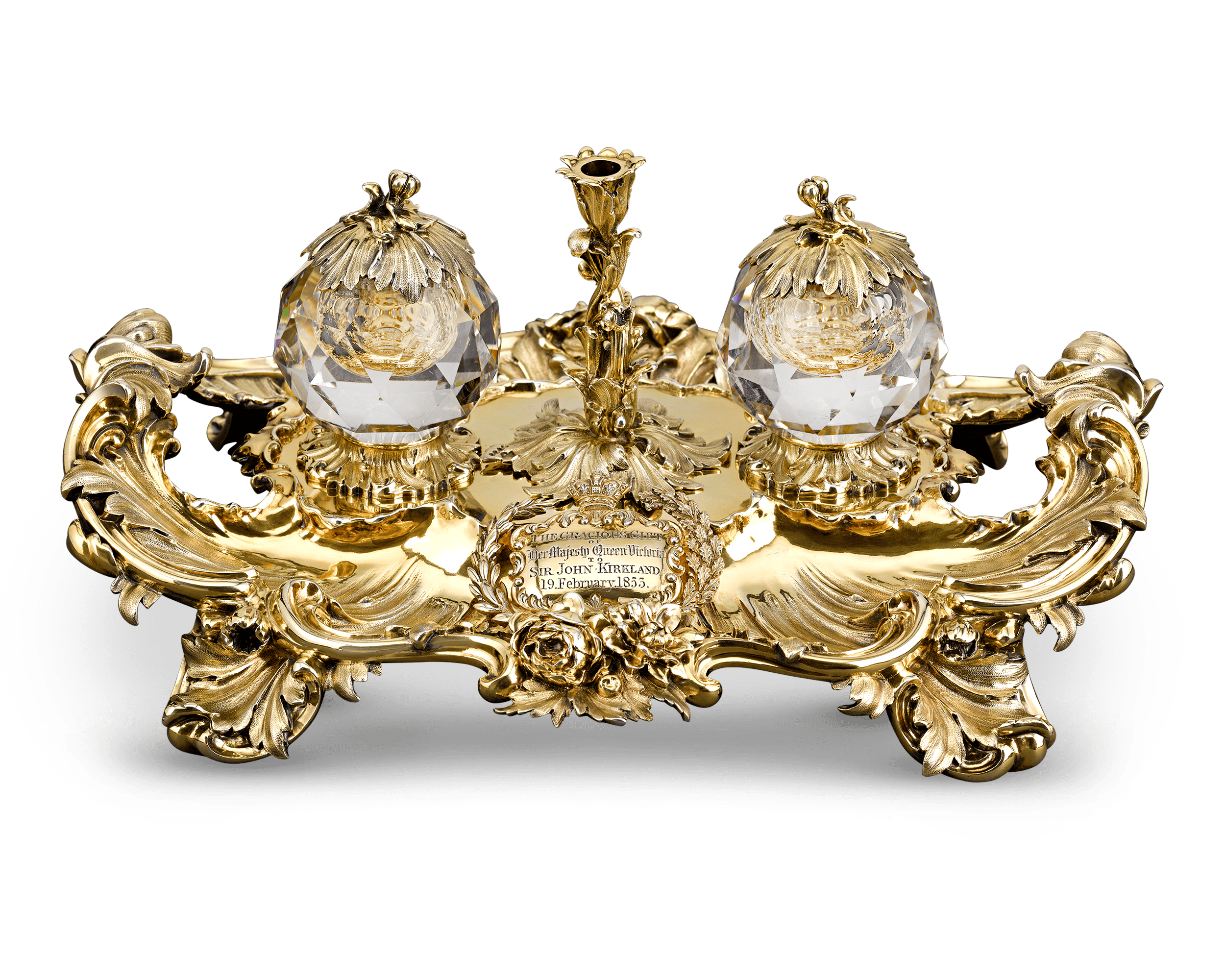 Silver-Gilt Inkwell Presented by Queen Victoria to Sir John Kirkland