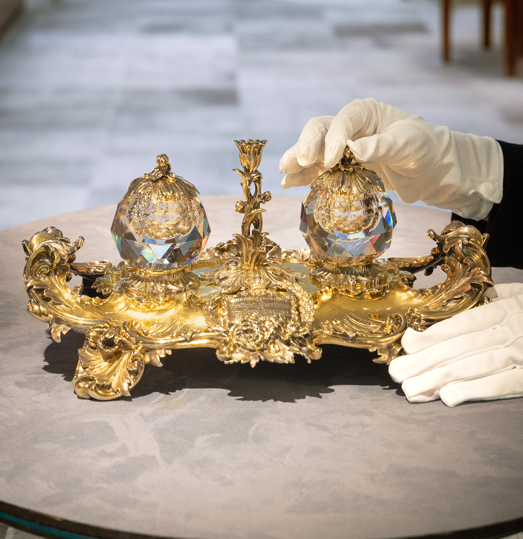 Silver-Gilt Inkwell Presented by Queen Victoria to Sir John Kirkland