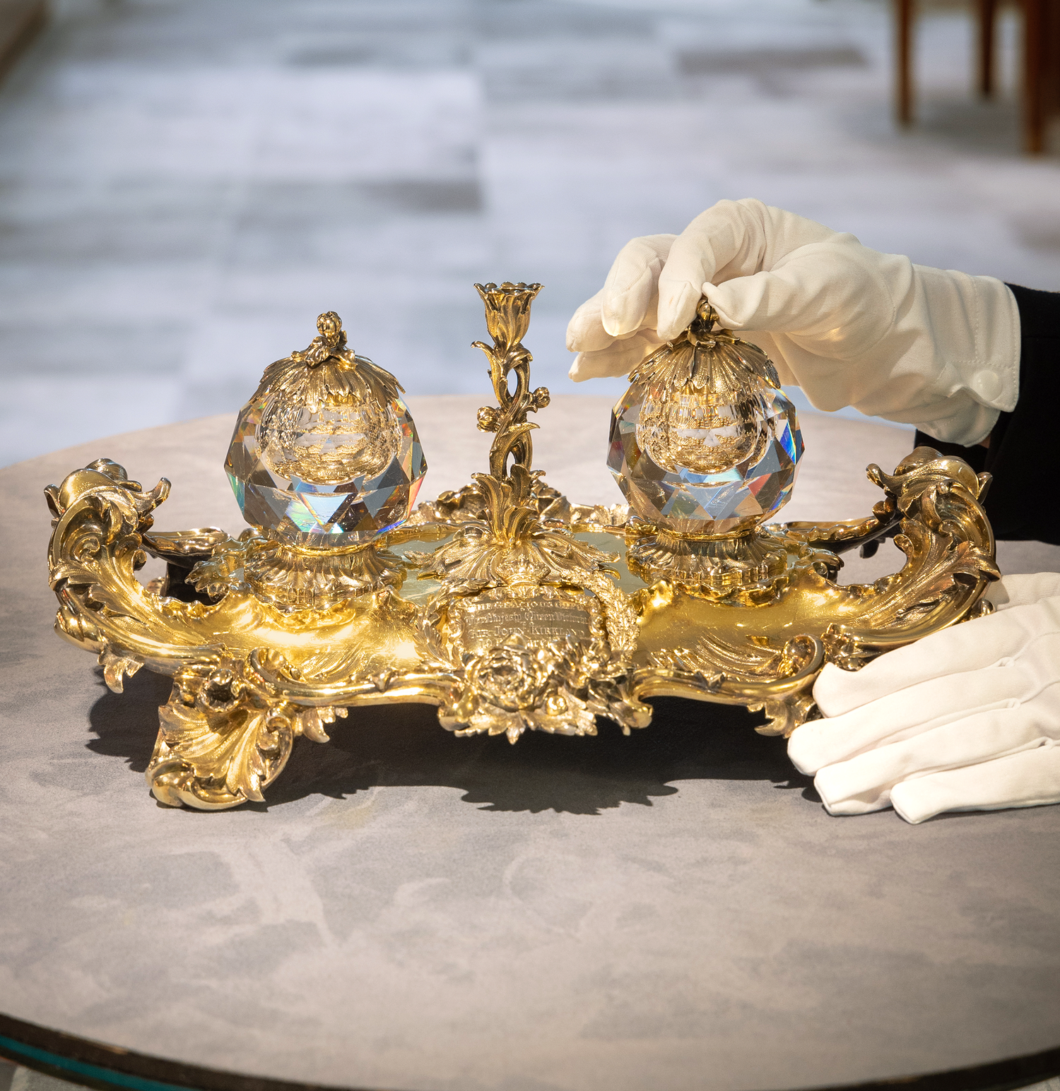 Silver-Gilt Inkwell Presented by Queen Victoria to Sir John Kirkland