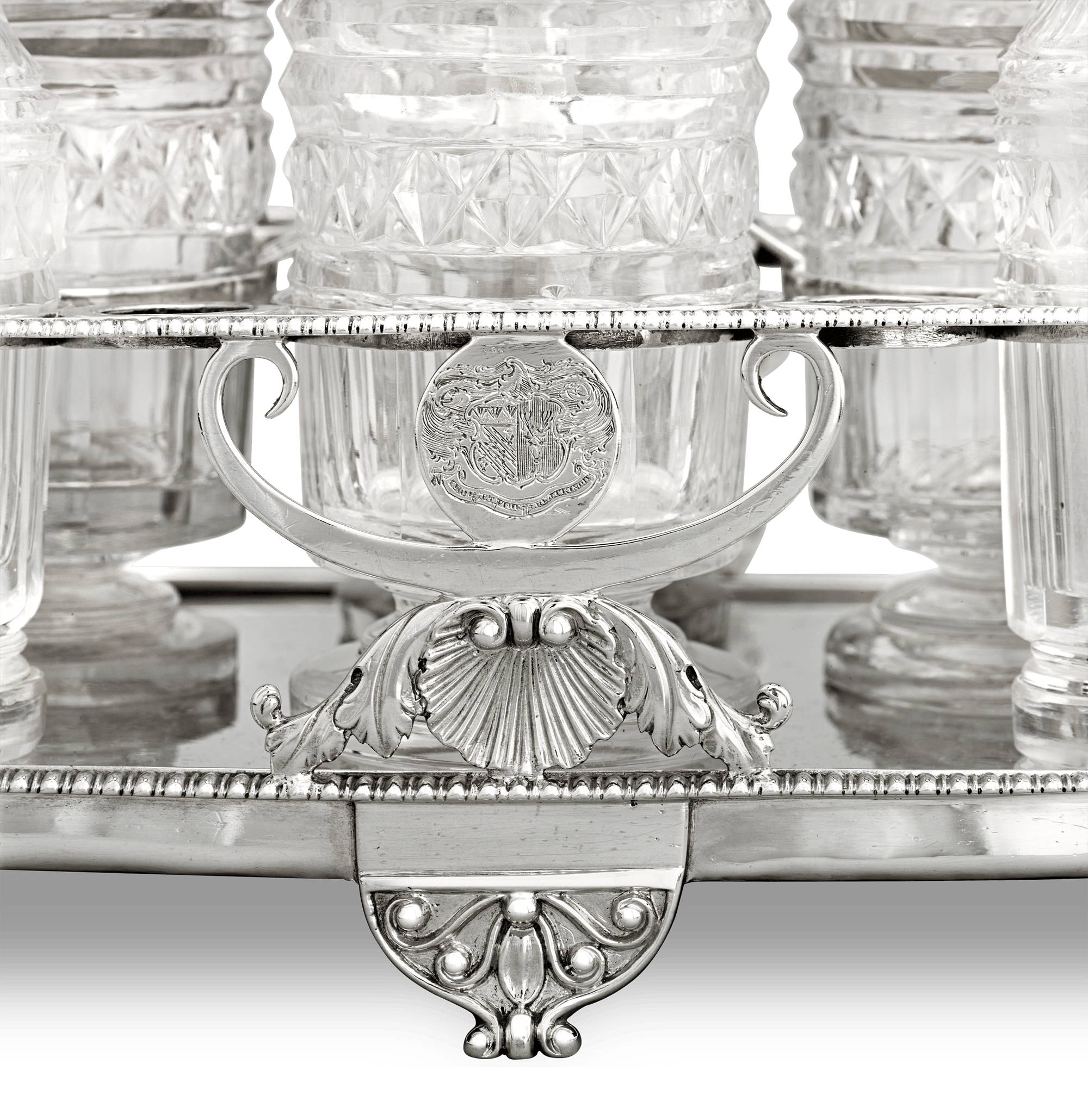 Paul Storr Silver and Cut Glass Cruet Set