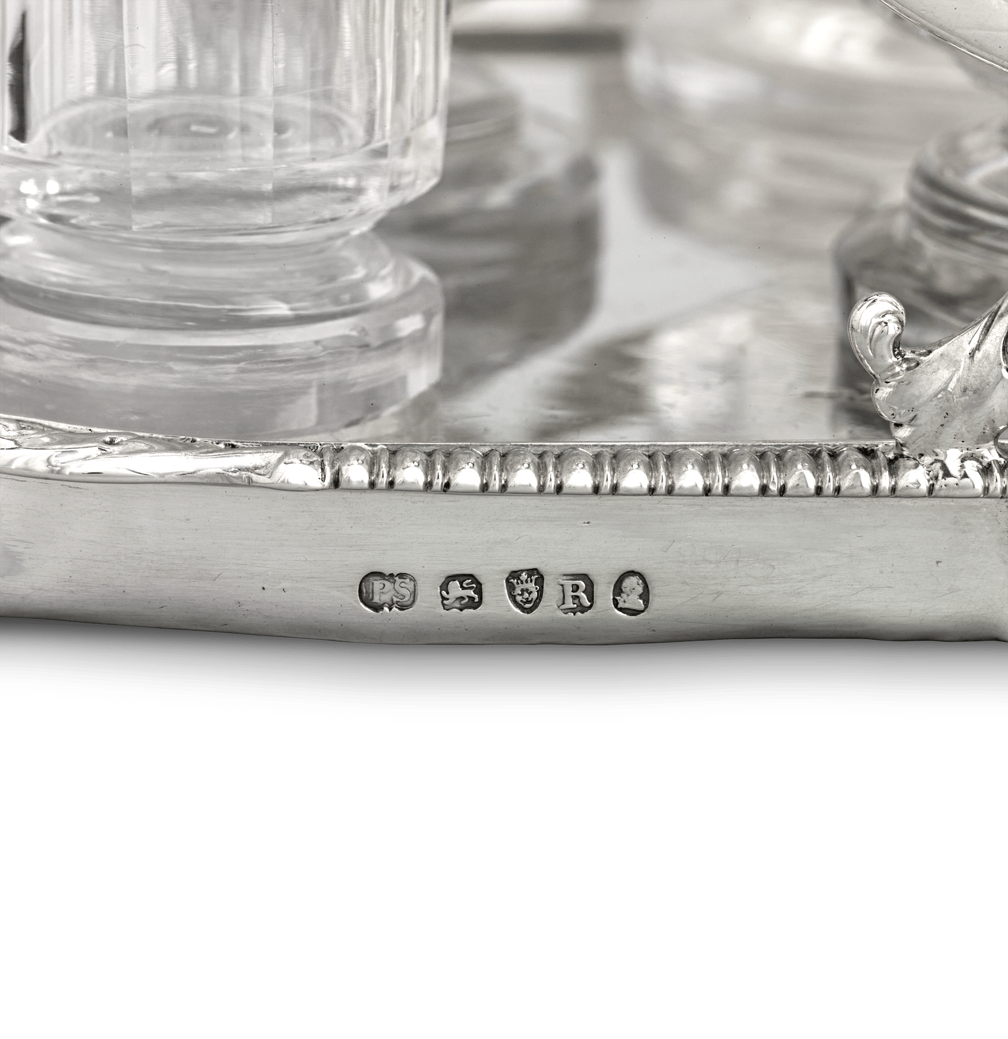 Paul Storr Silver and Cut Glass Cruet Set