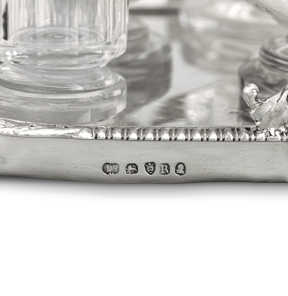 Paul Storr Silver and Cut Glass Cruet Set