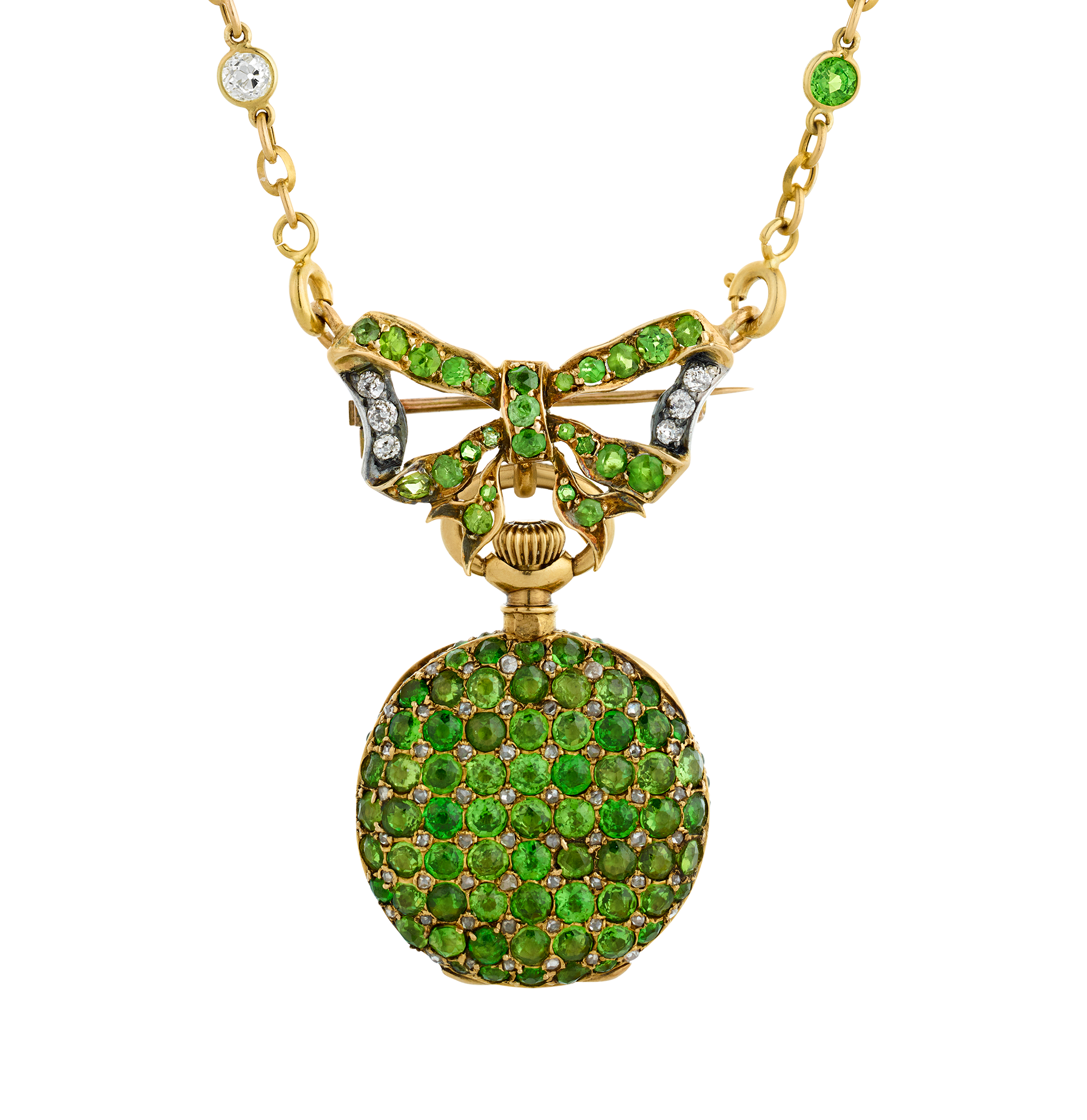 Tiffany & Co. Demantoid Garnet Watch Necklace, 14.24 carats