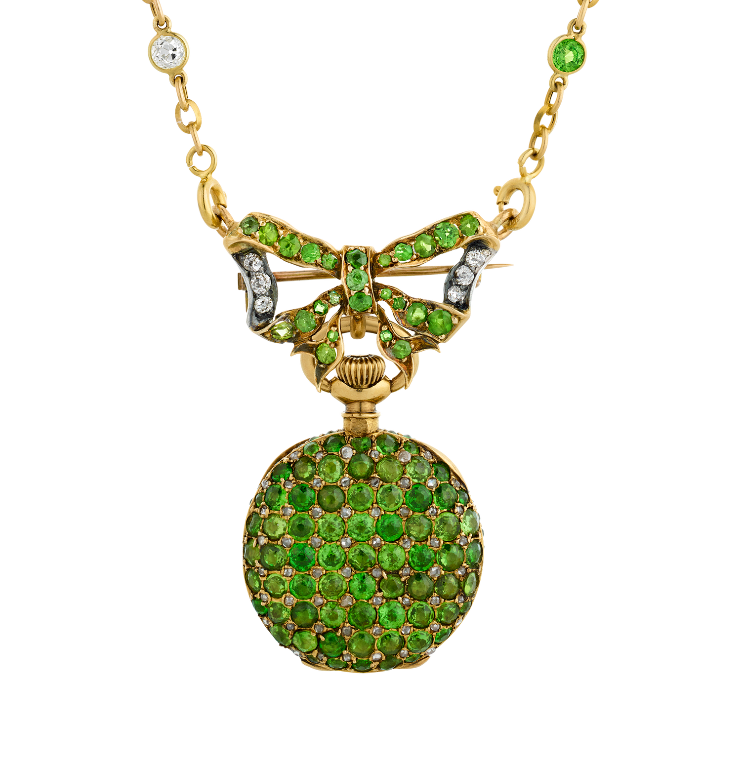 Tiffany & Co. Demantoid Garnet Watch Necklace, 14.24 carats