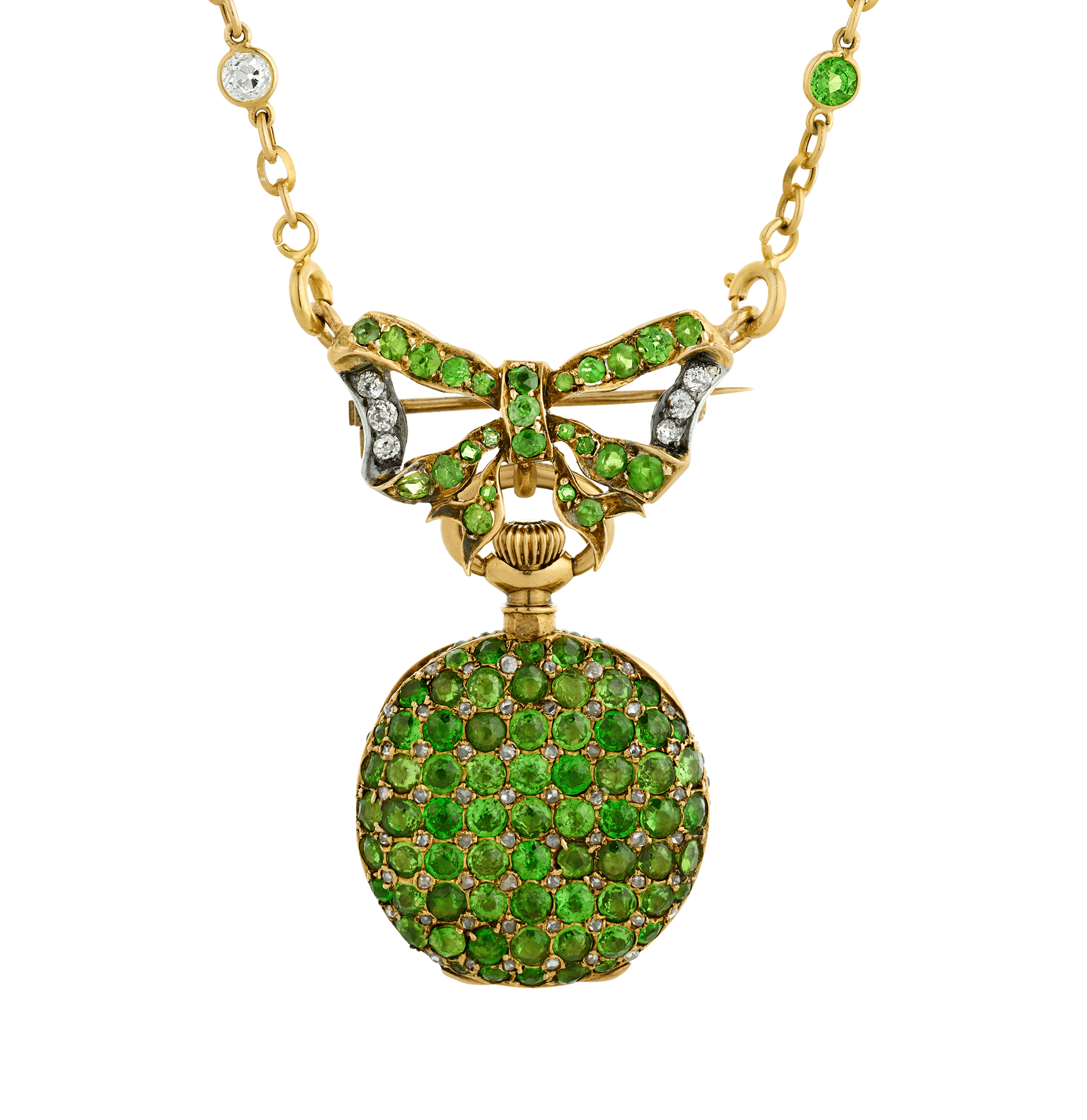 Tiffany & Co. Demantoid Garnet Watch Necklace, 14.25 Carats