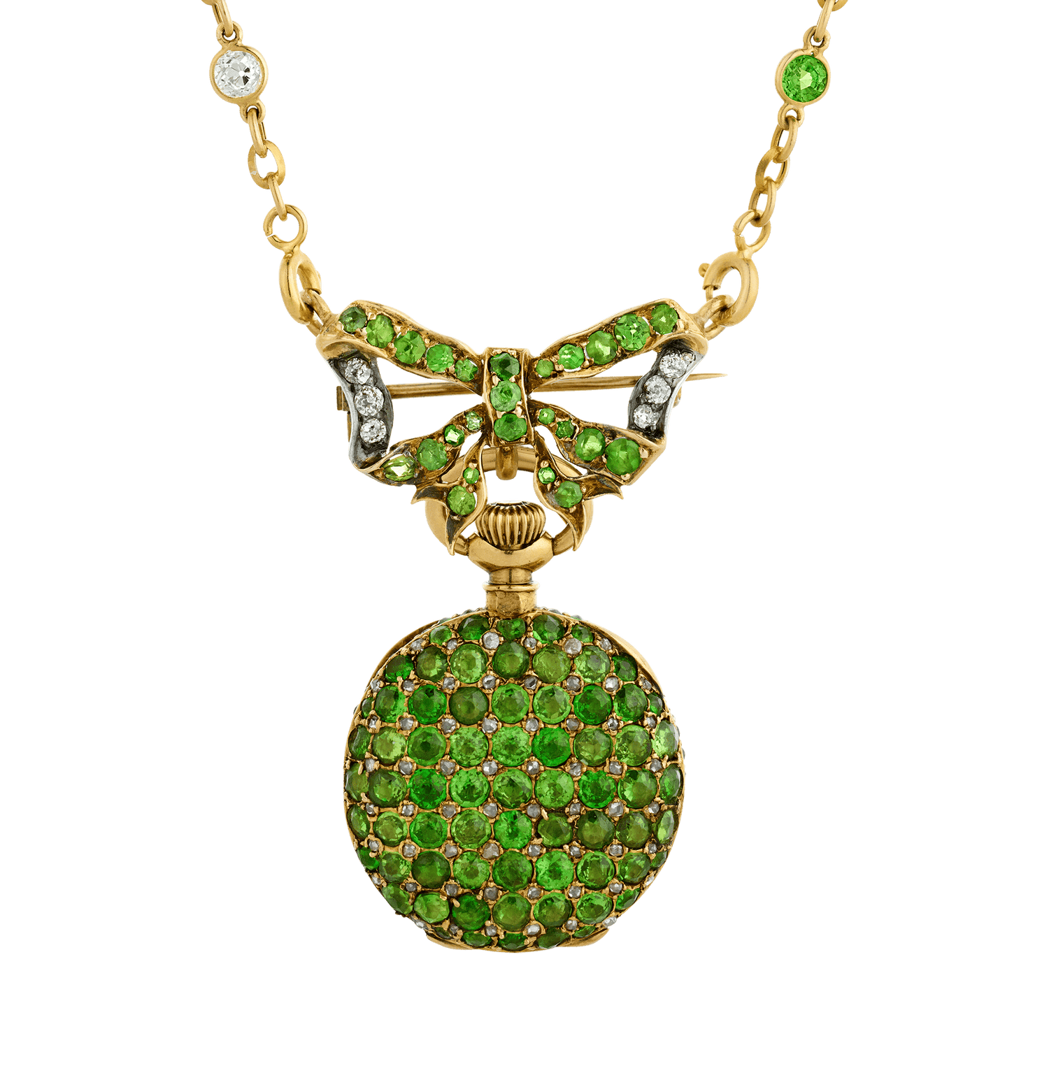 Tiffany & Co. Demantoid Garnet Watch Necklace, 14.25 Carats