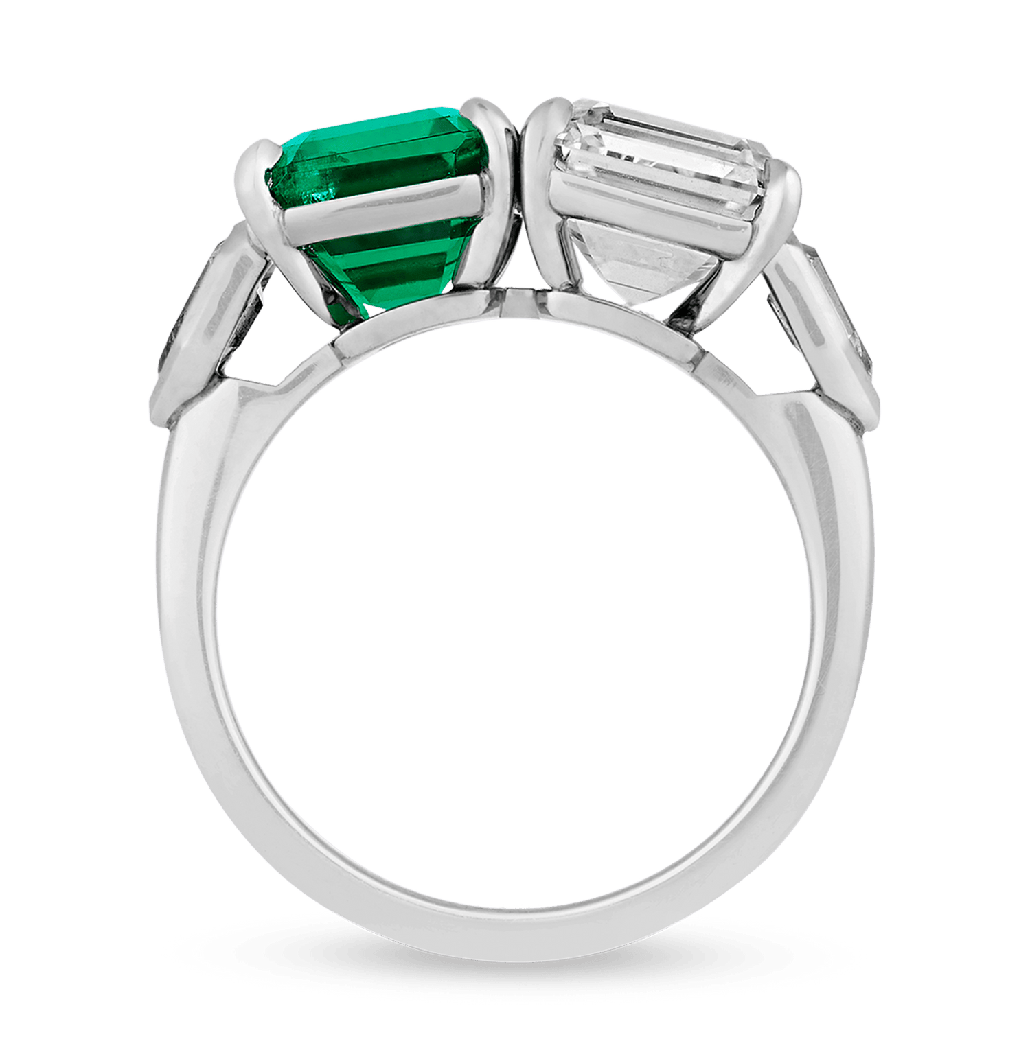 Untreated Colombian Emerald and Diamond Ring