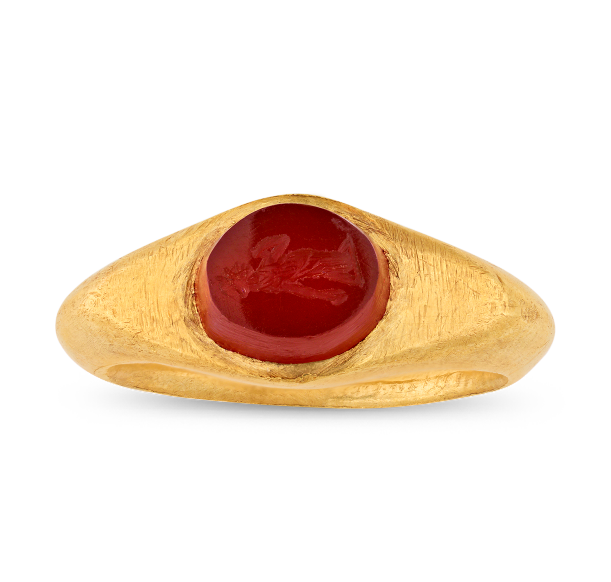 Roman Carnelian Intaglio Ring Featuring Ceres