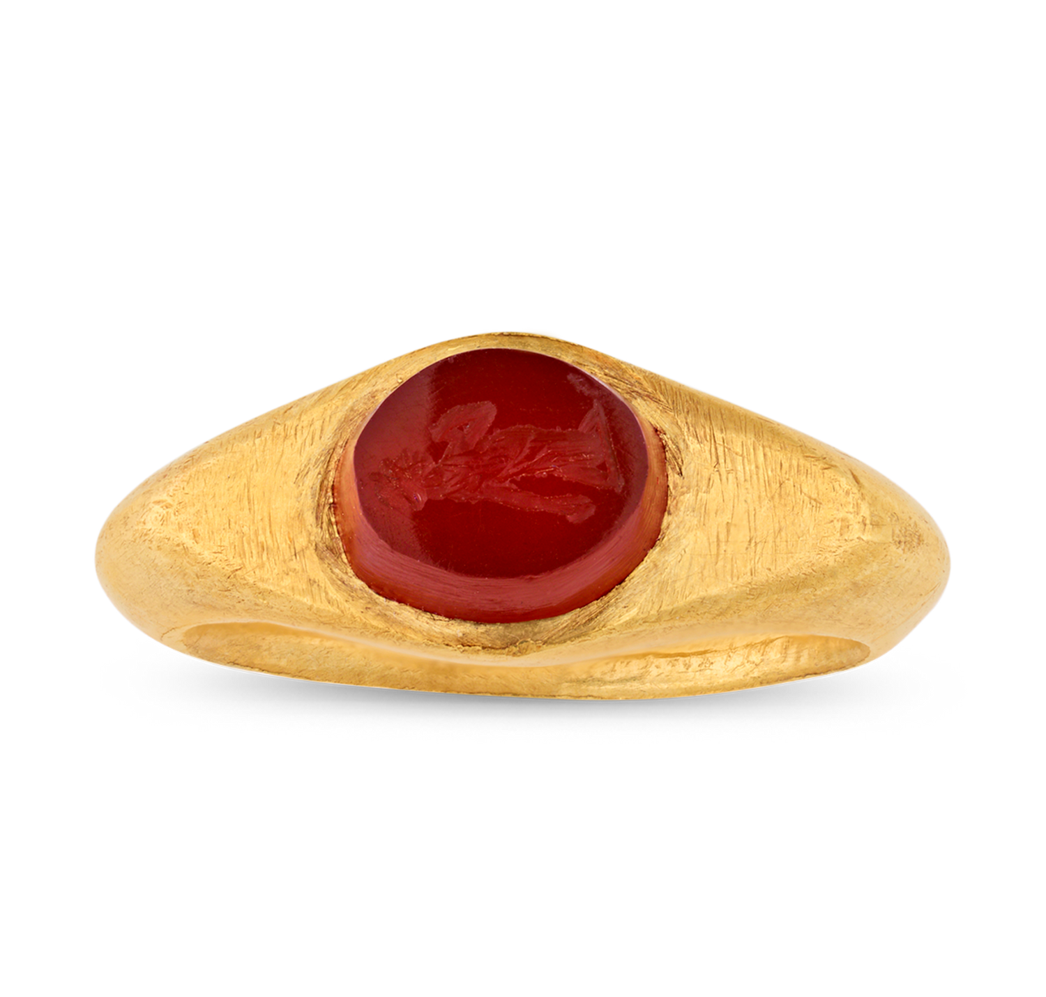 Roman Carnelian Intaglio Ring Featuring Ceres