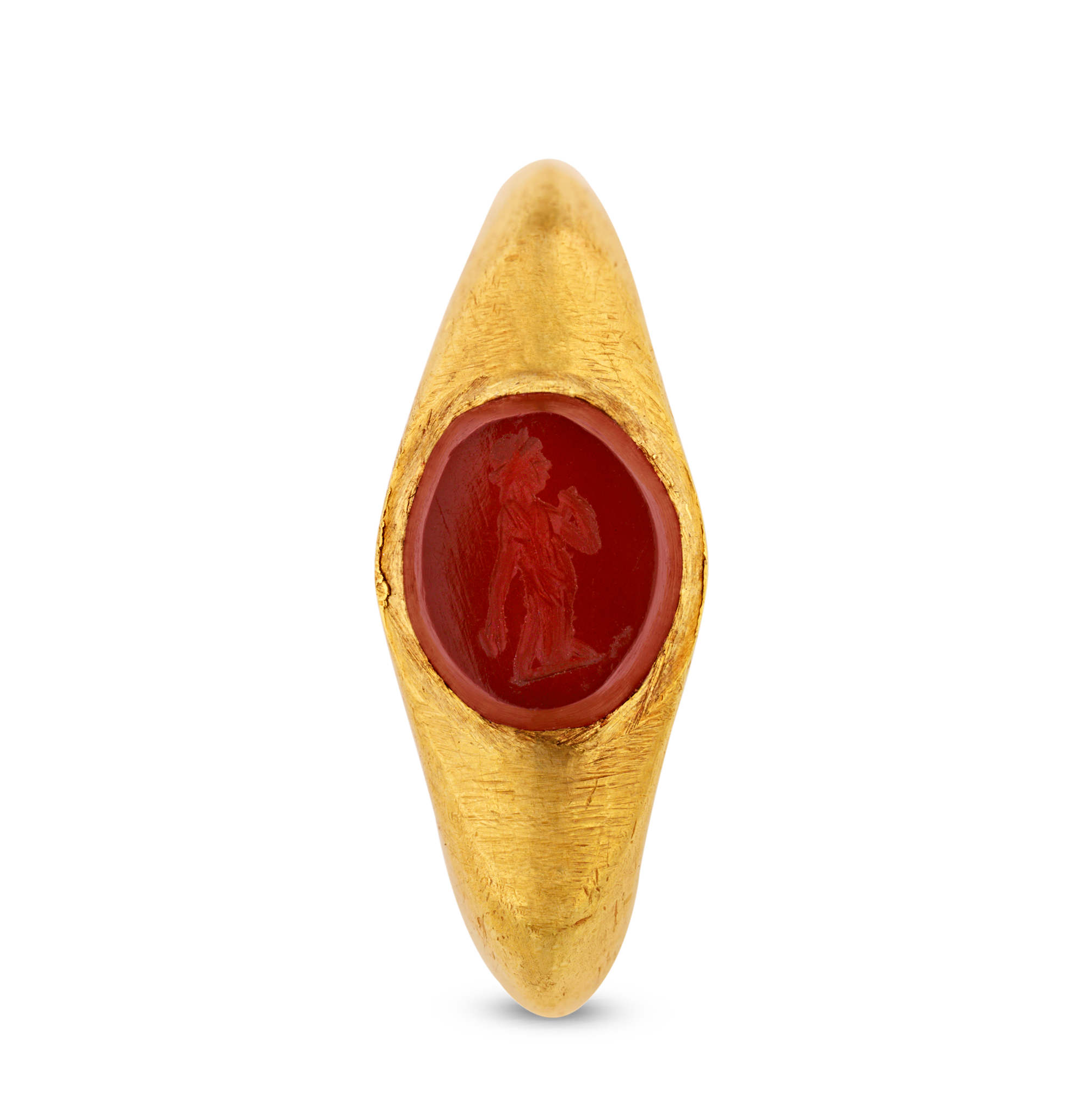 Roman Carnelian Intaglio Ring Featuring Ceres