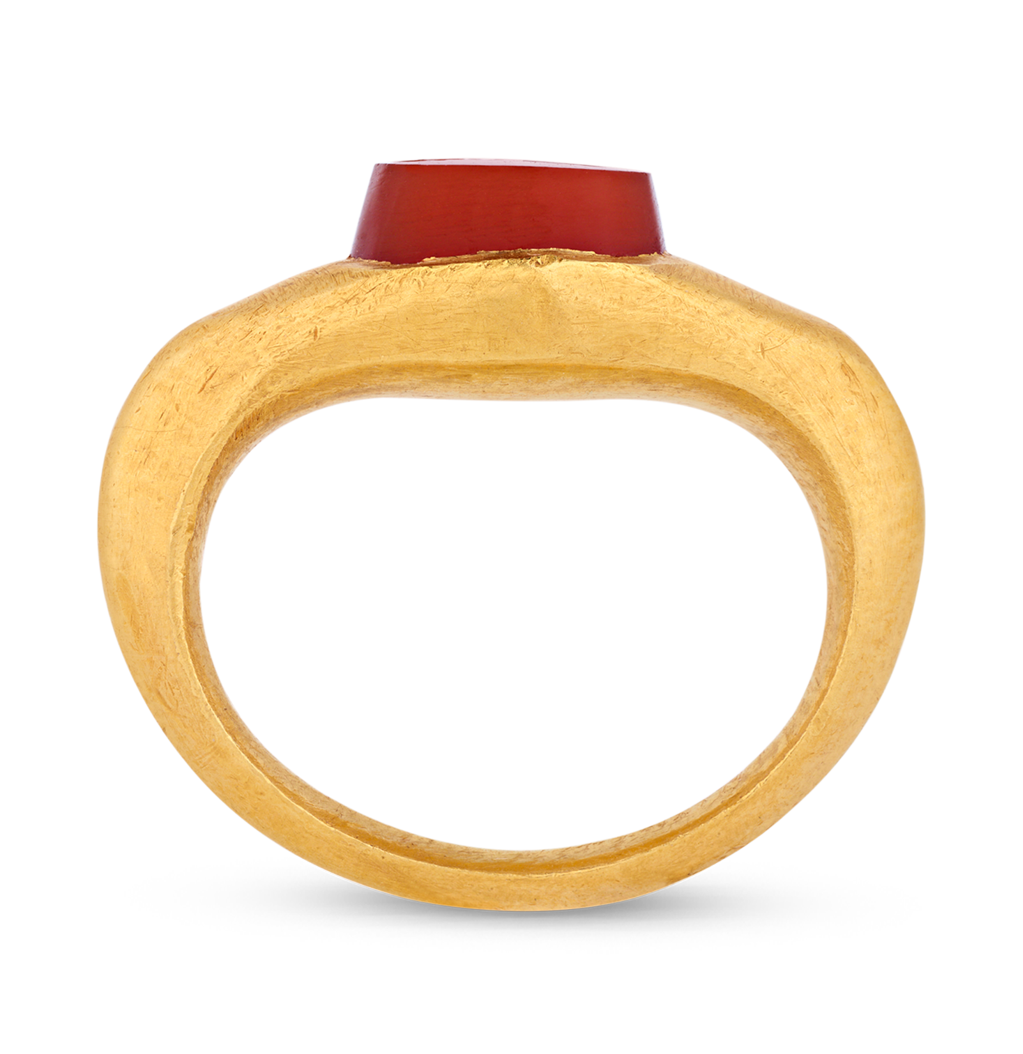 Roman Carnelian Intaglio Ring Featuring Ceres