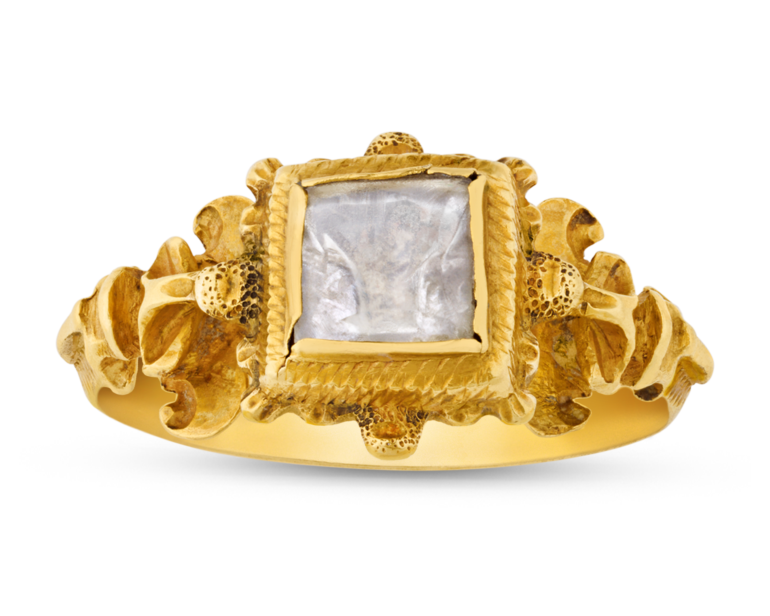 Renaissance Rock Crystal and Gold Ring