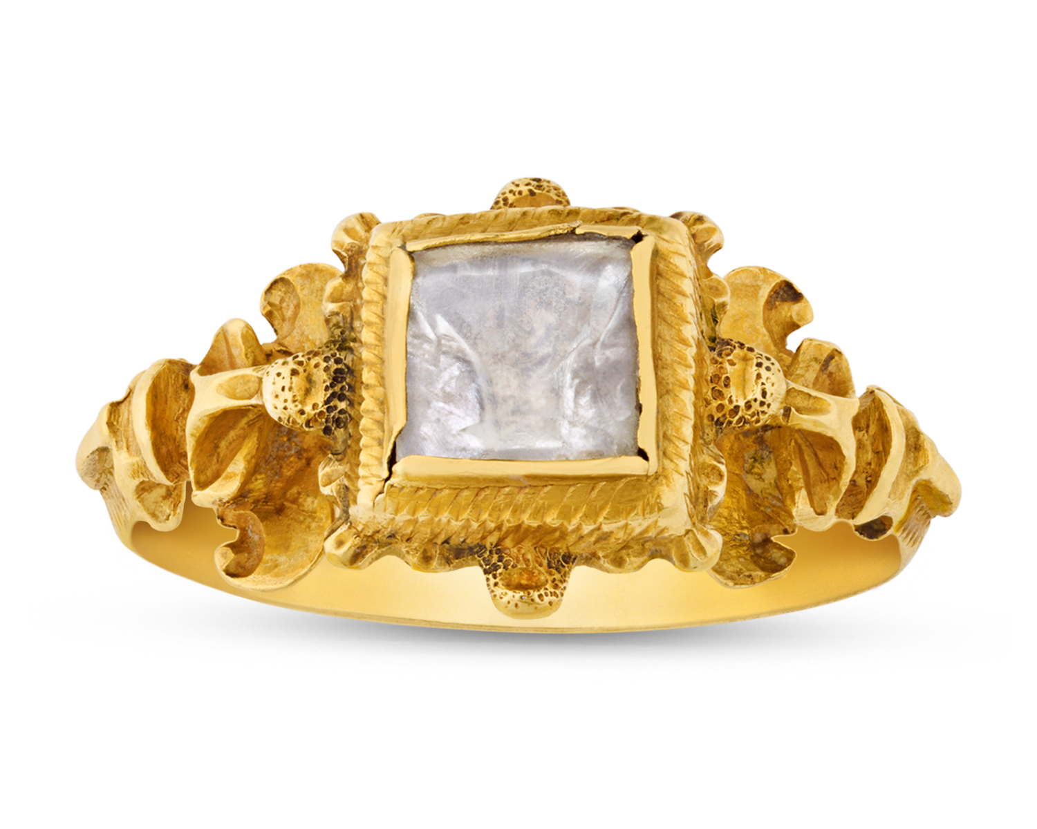 Renaissance Rock Crystal and Gold Ring