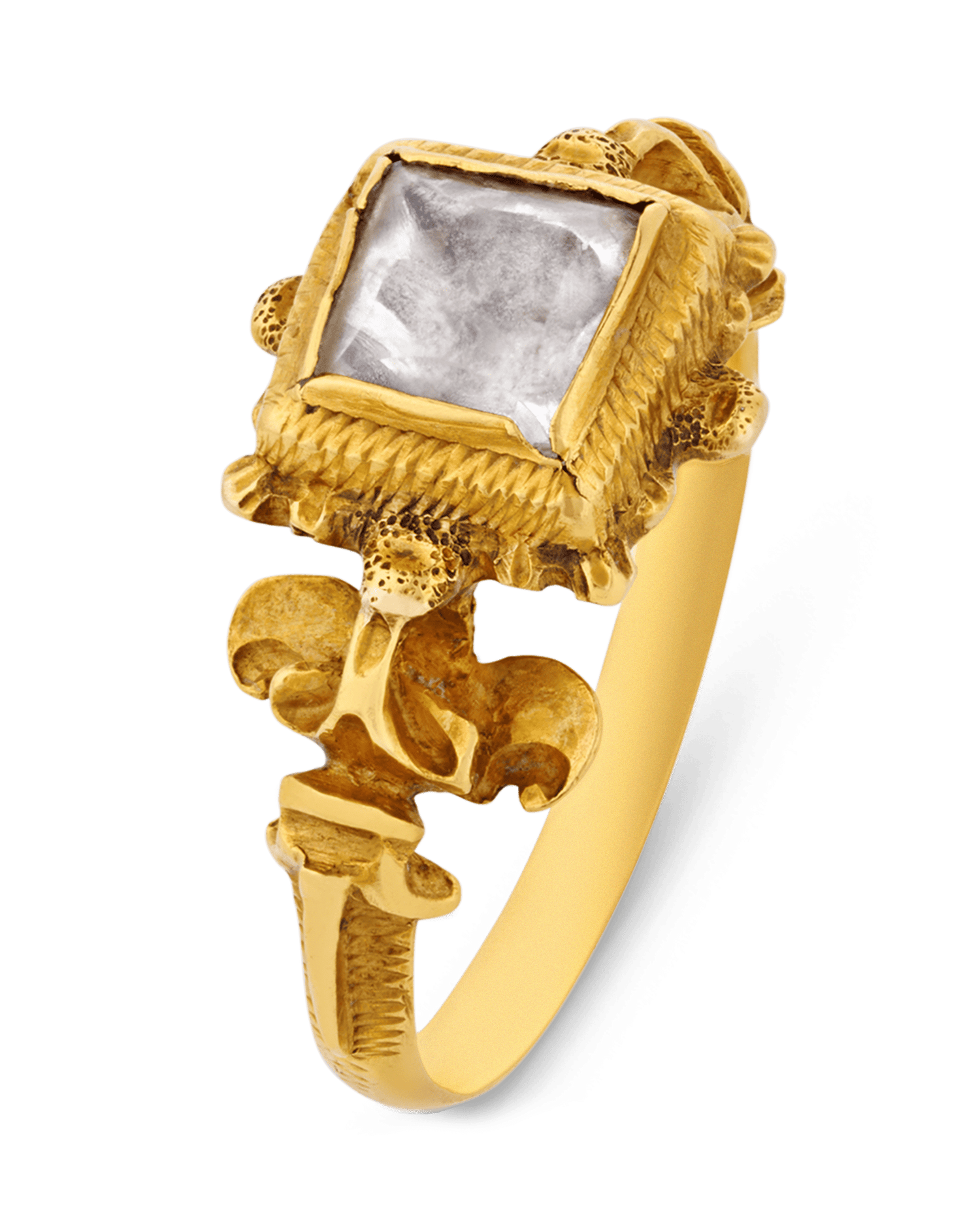 Renaissance Rock Crystal and Gold Ring