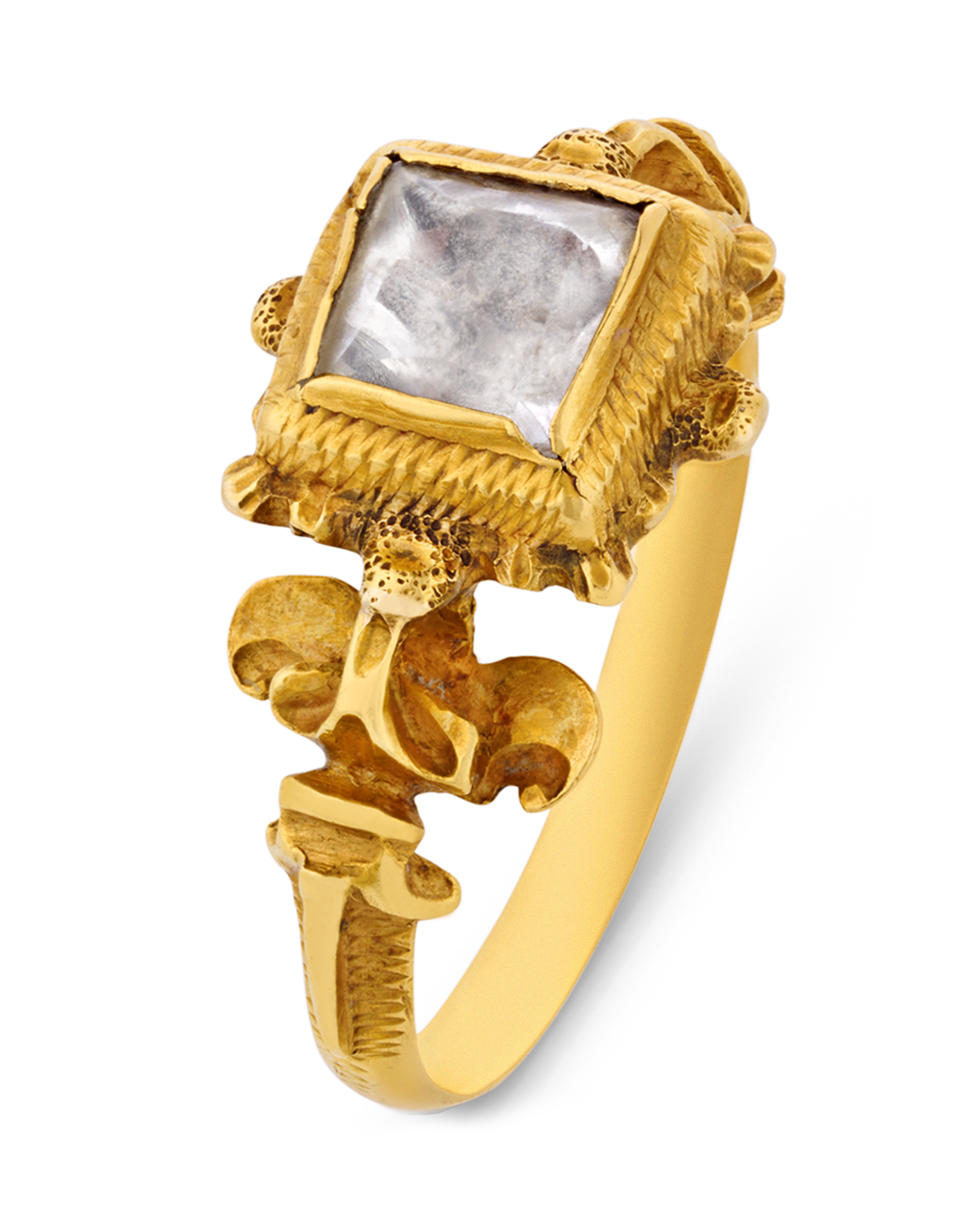 Renaissance Rock Crystal and Gold Ring