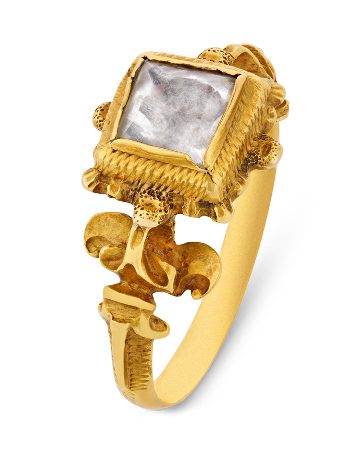 Renaissance Rock Crystal and Gold Ring