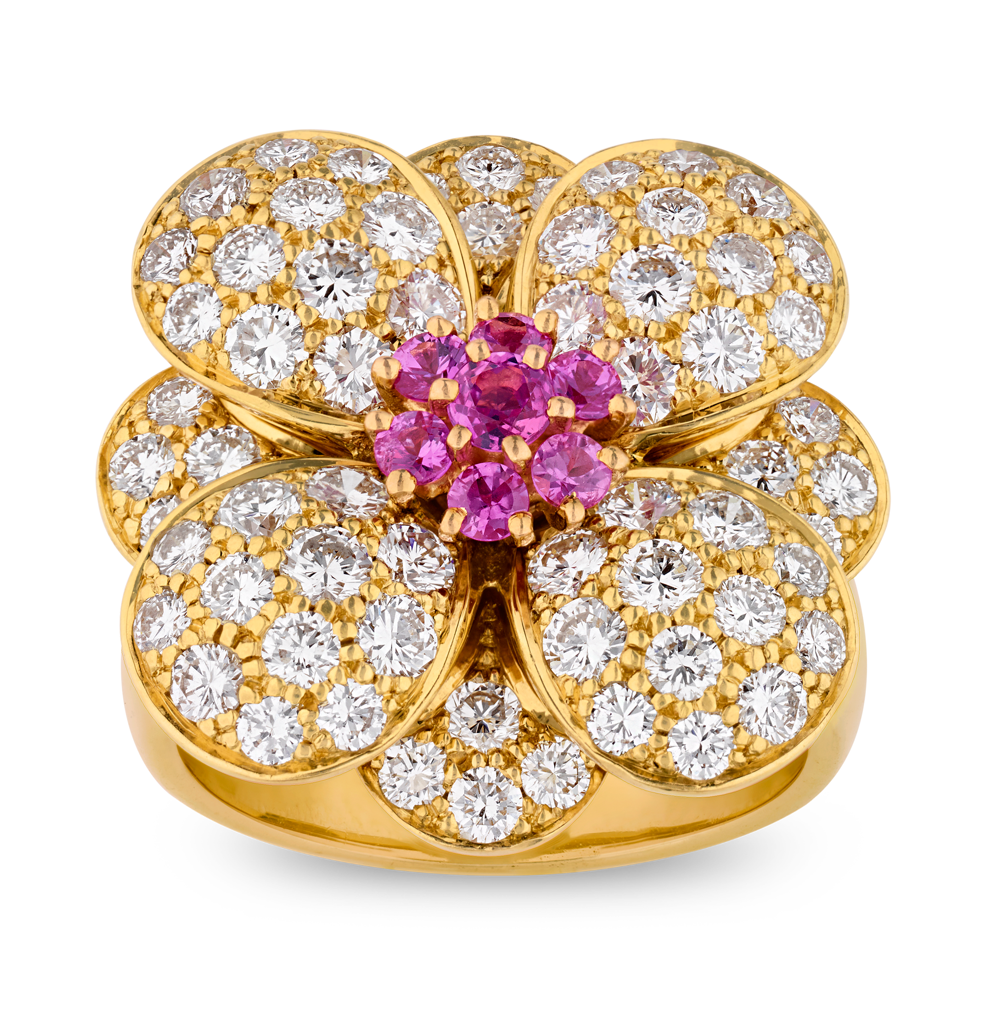 Van Cleef & Arpels Diamond Flower Ring, 1.92 carats