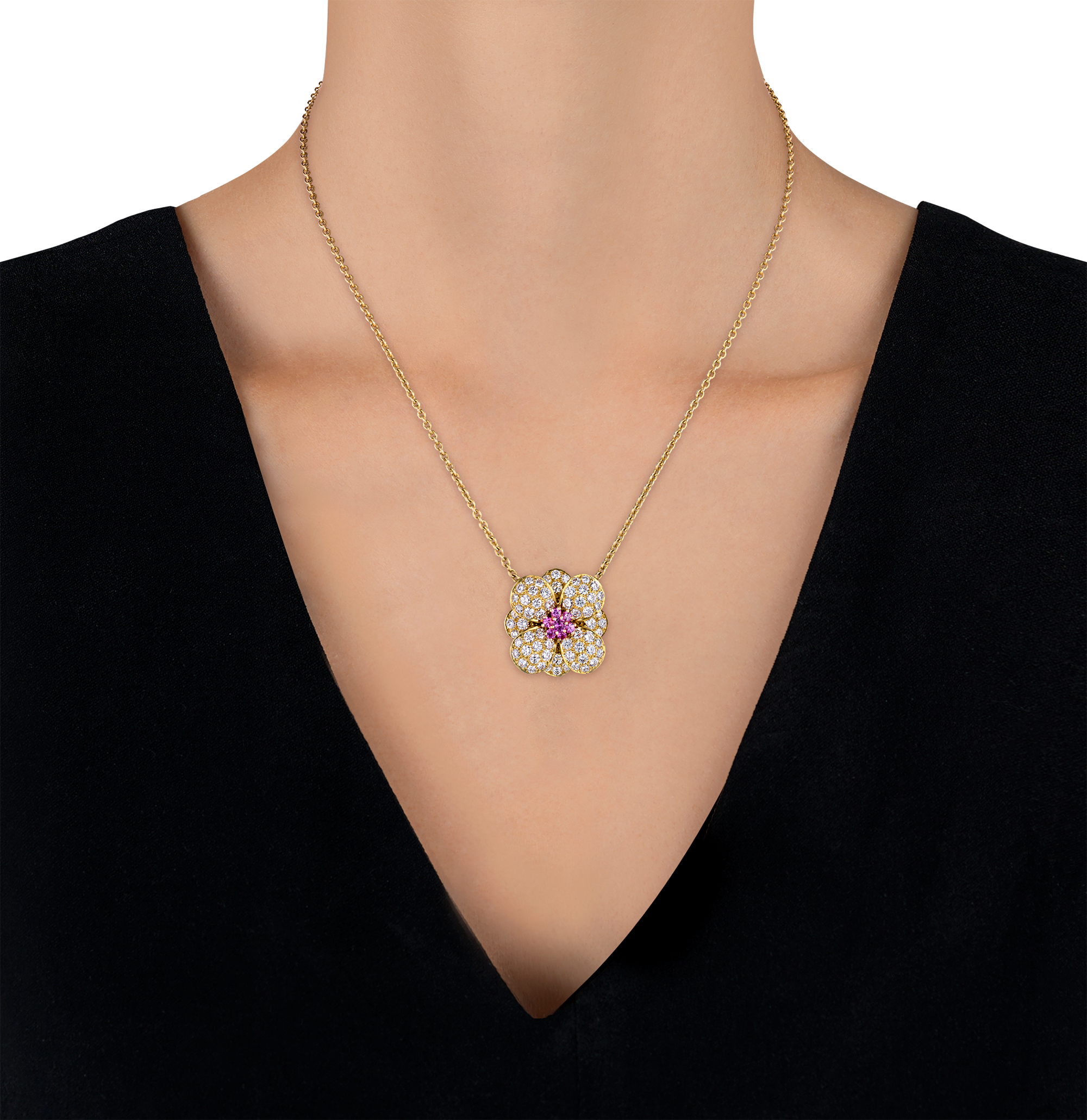 Van Cleef & Arpels Diamond Flower Pendant, 1.92 carats