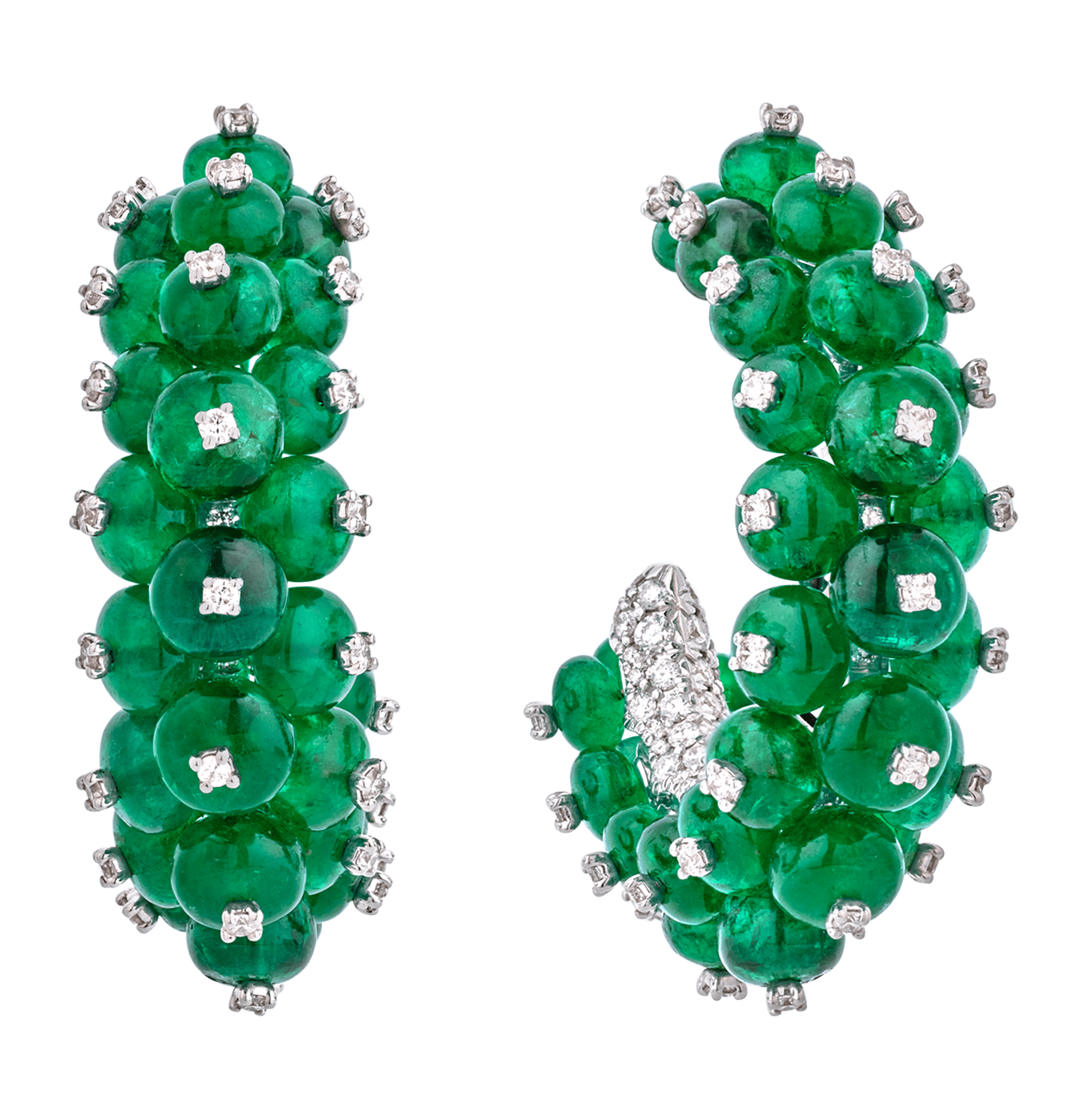 Emerald Bead Earrings, 28.10 carats