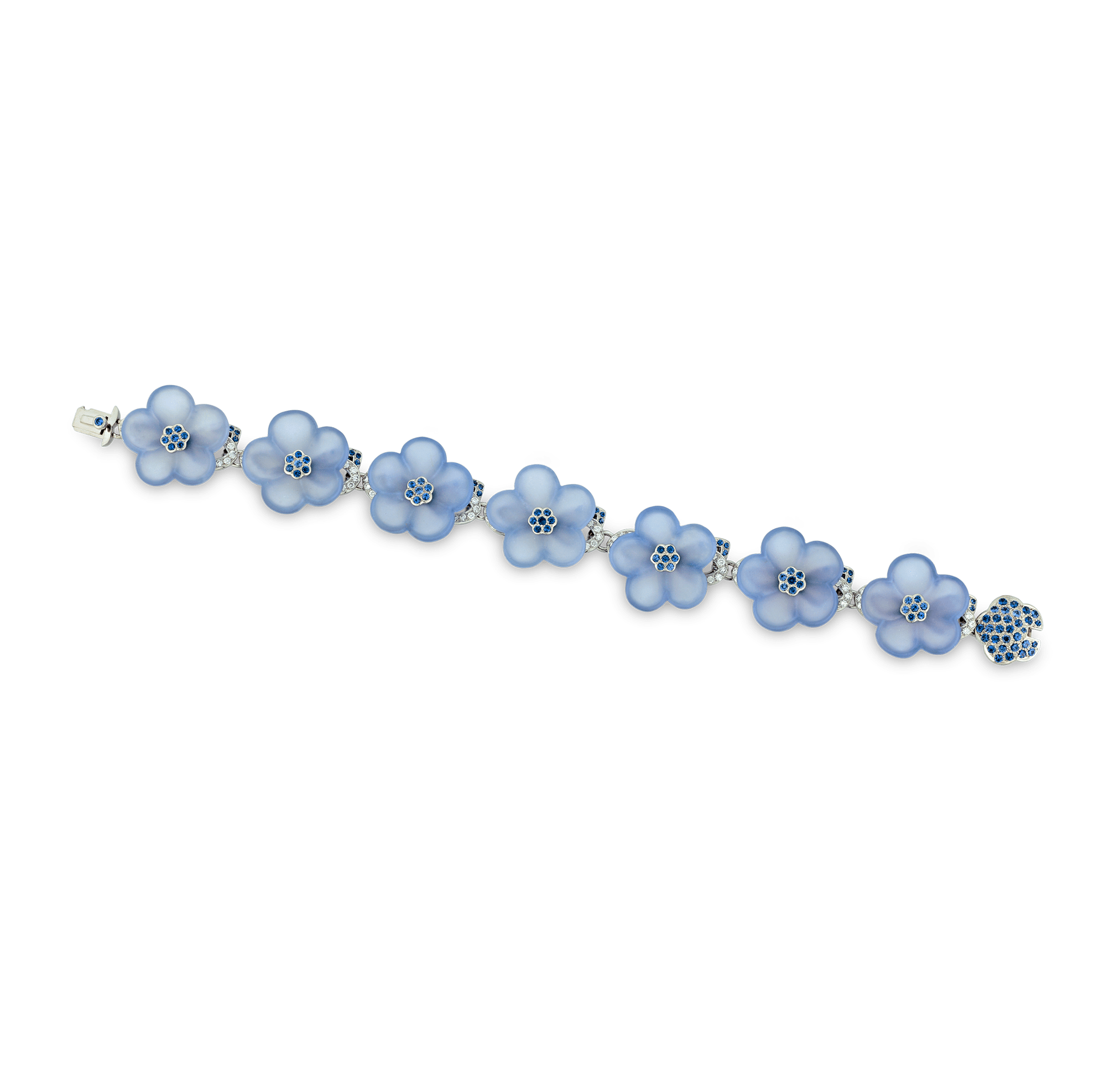 Tiffany & Co. Chalcedony and Blue Sapphire Flower Bracelet