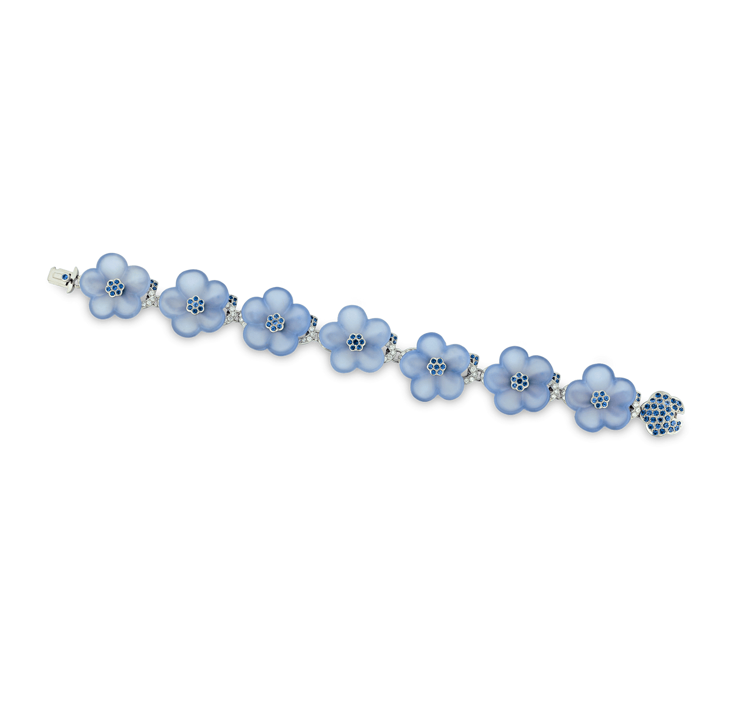 Tiffany & Co. Chalcedony and Blue Sapphire Flower Bracelet