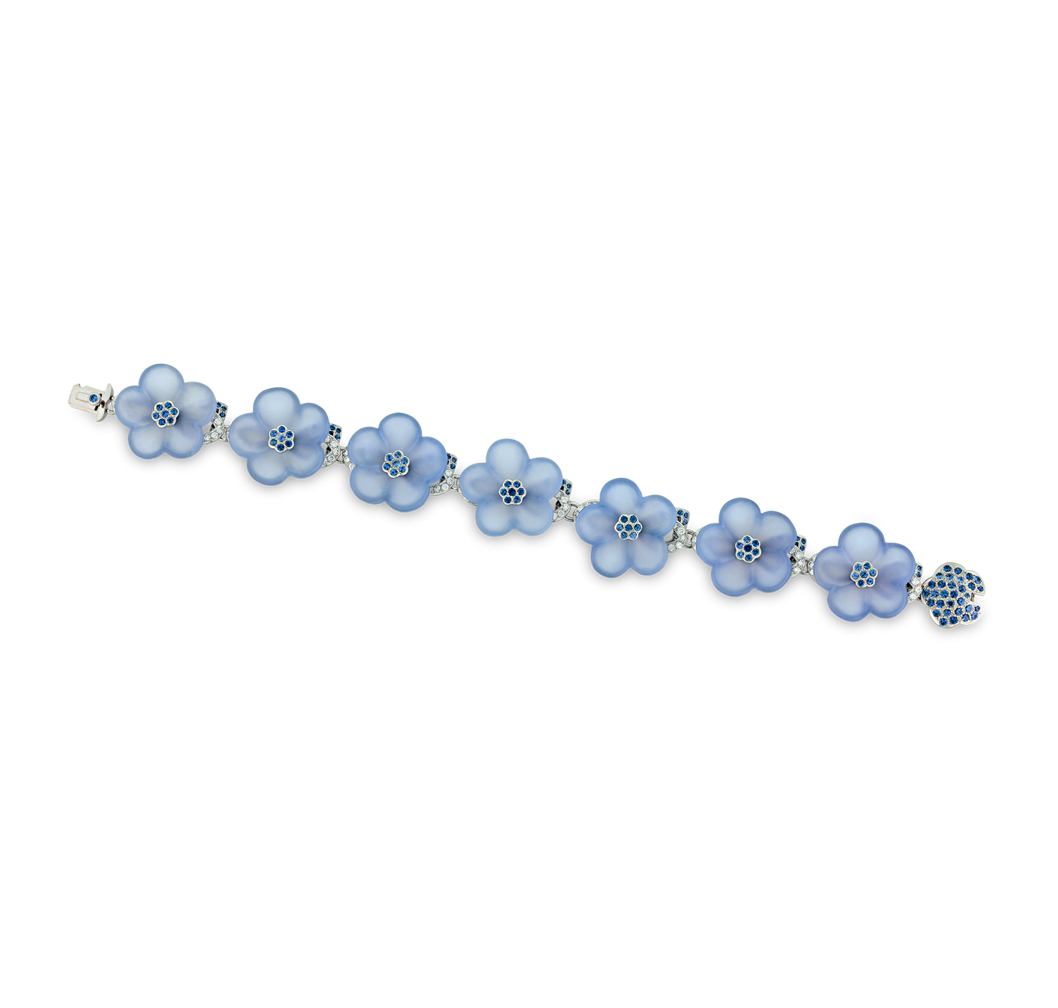 Tiffany & Co. Chalcedony and Blue Sapphire Flower Bracelet