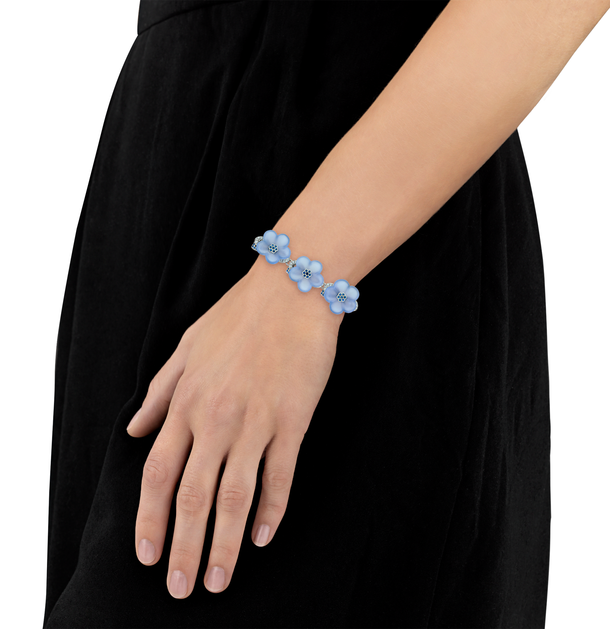 Tiffany & Co. Chalcedony and Blue Sapphire Flower Bracelet