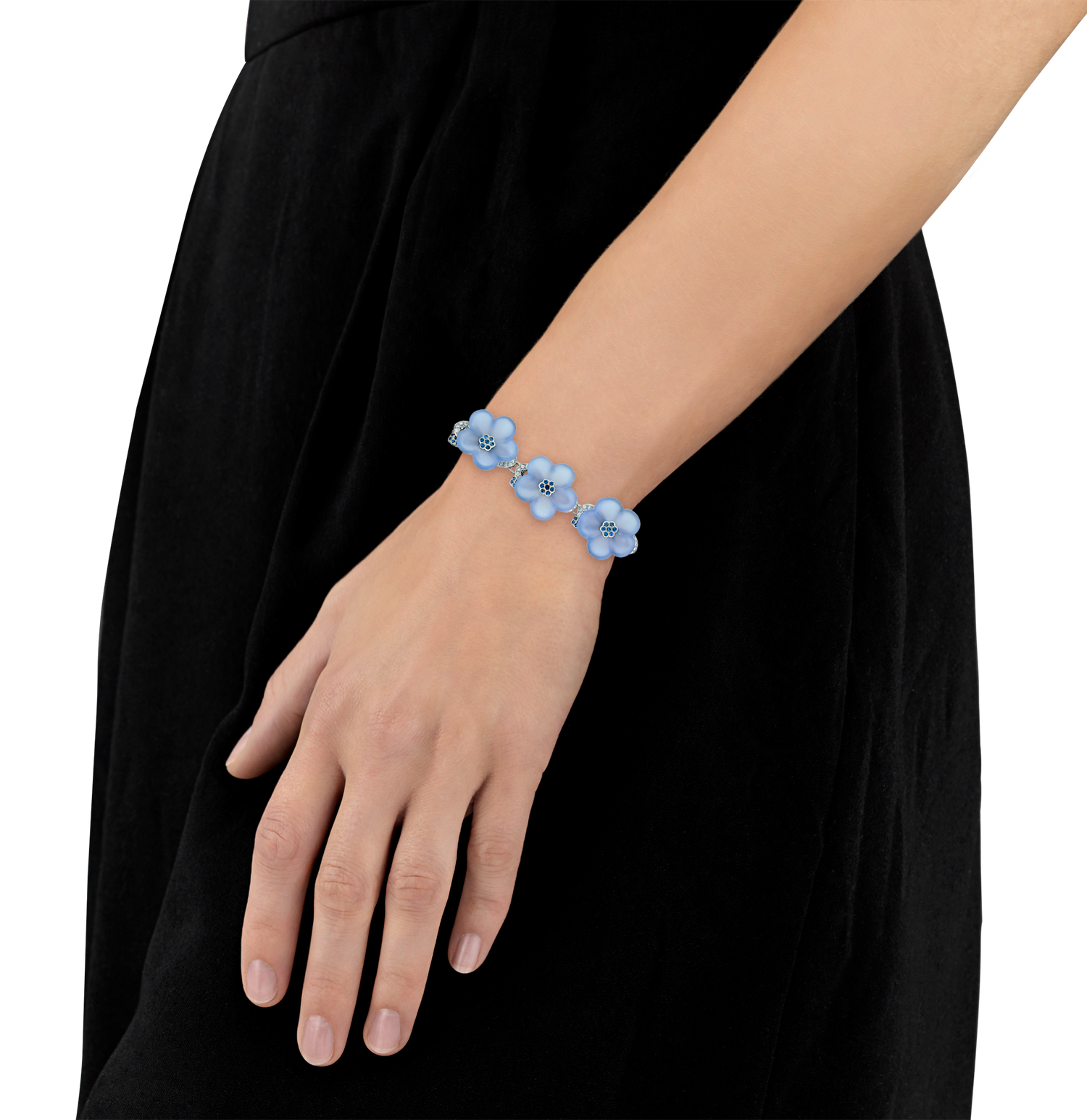 Tiffany & Co. Chalcedony and Blue Sapphire Flower Bracelet