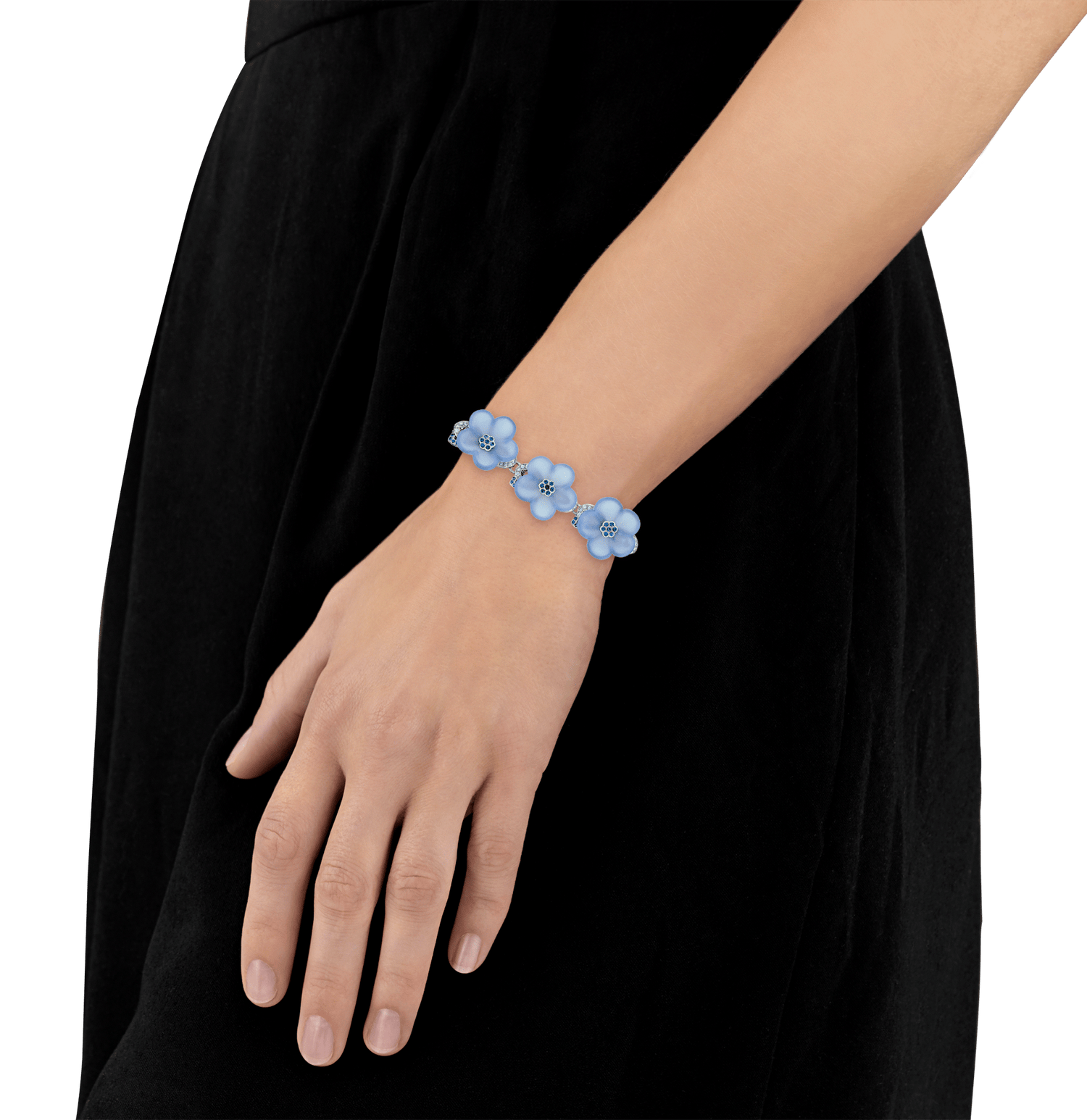 Tiffany & Co. Chalcedony and Blue Sapphire Flower Bracelet