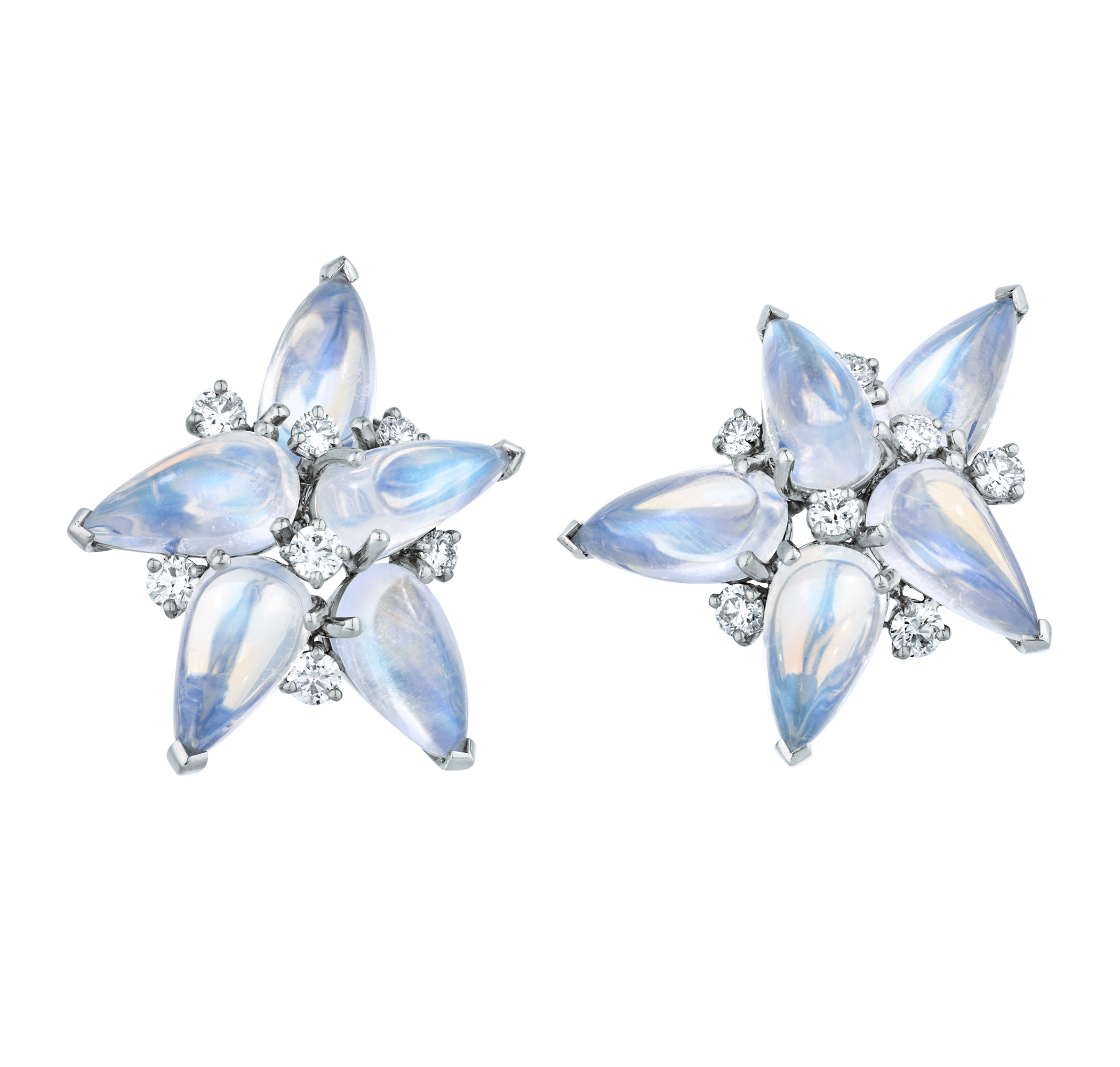 Oscar Heyman Moonstone Earrings, 34.68 carats