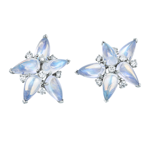 Oscar Heyman Moonstone Earrings, 34.68 carats