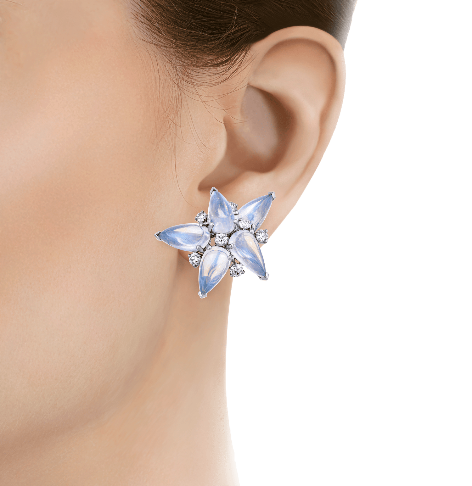 Oscar Heyman Moonstone Earrings, 34.68 carats