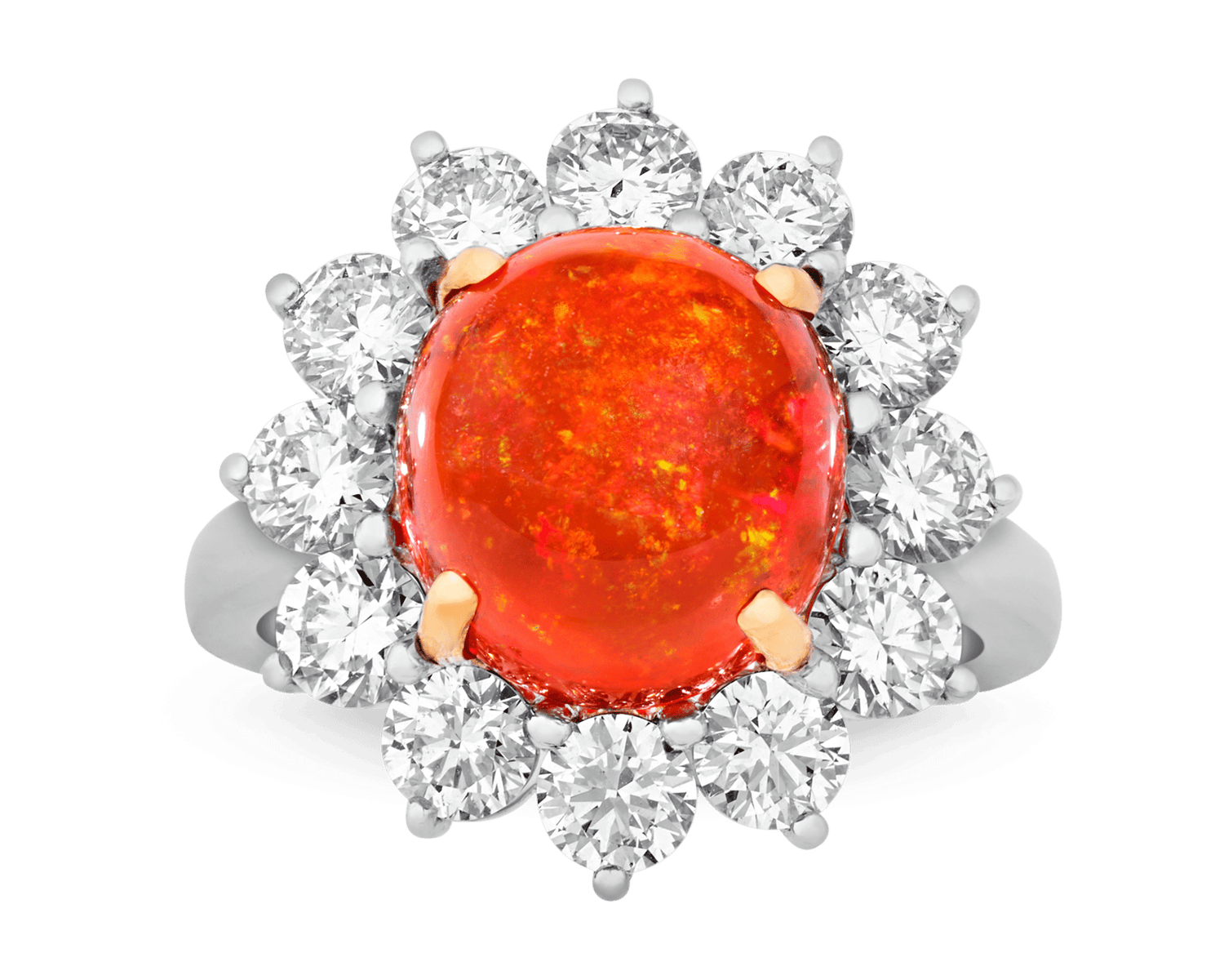 Oscar Heyman Mexican Fire Opal Ring, 4.81 carats