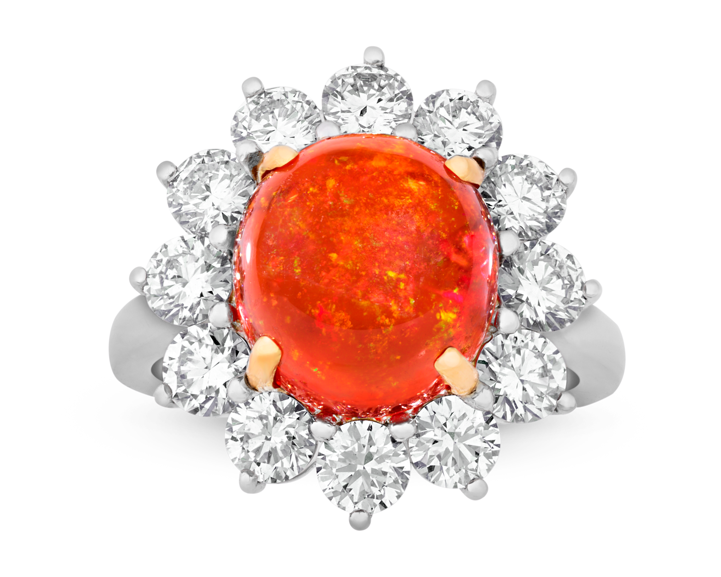 Oscar Heyman Mexican Fire Opal Ring, 4.81 carats