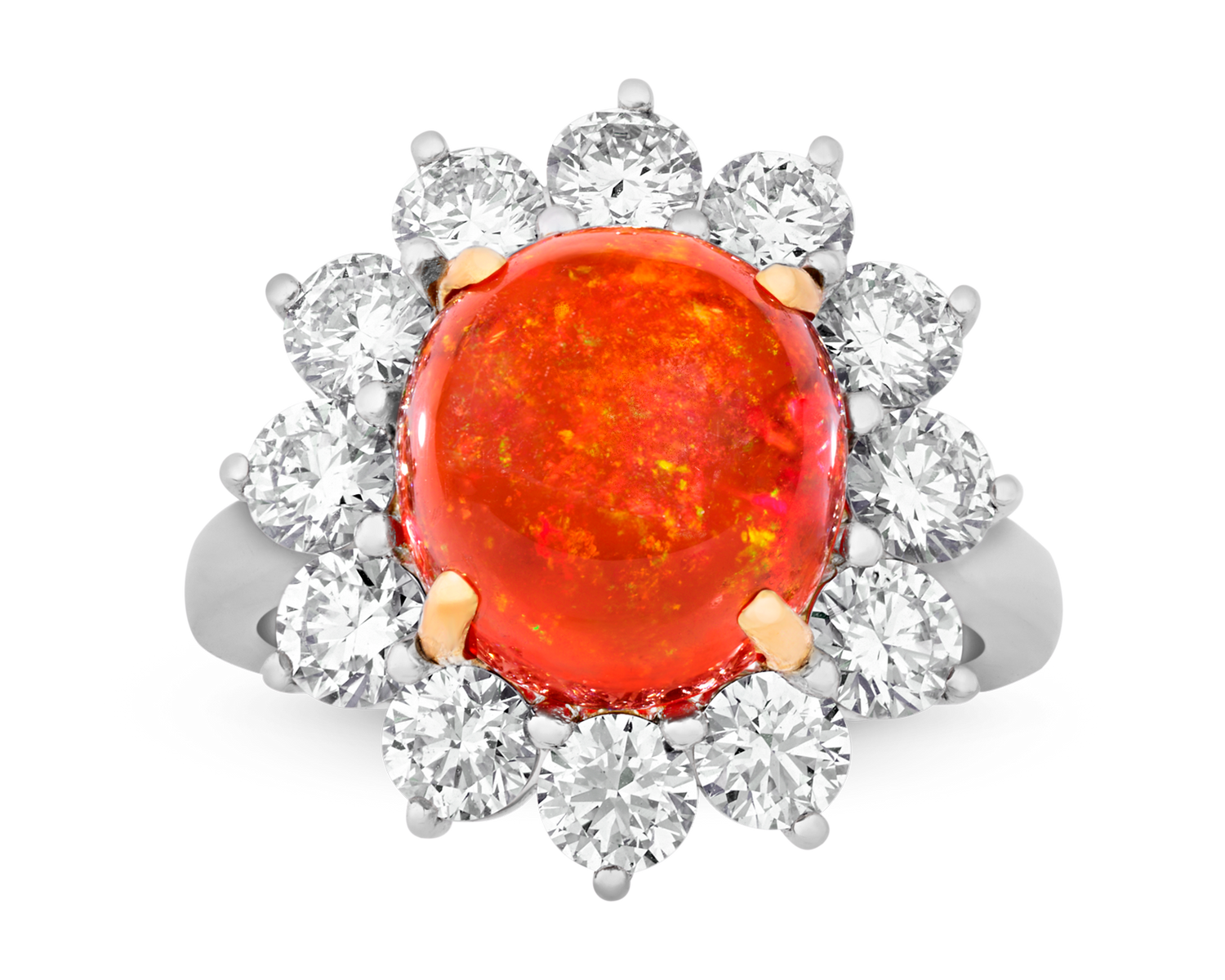 Oscar Heyman Mexican Fire Opal Ring, 4.81 carats