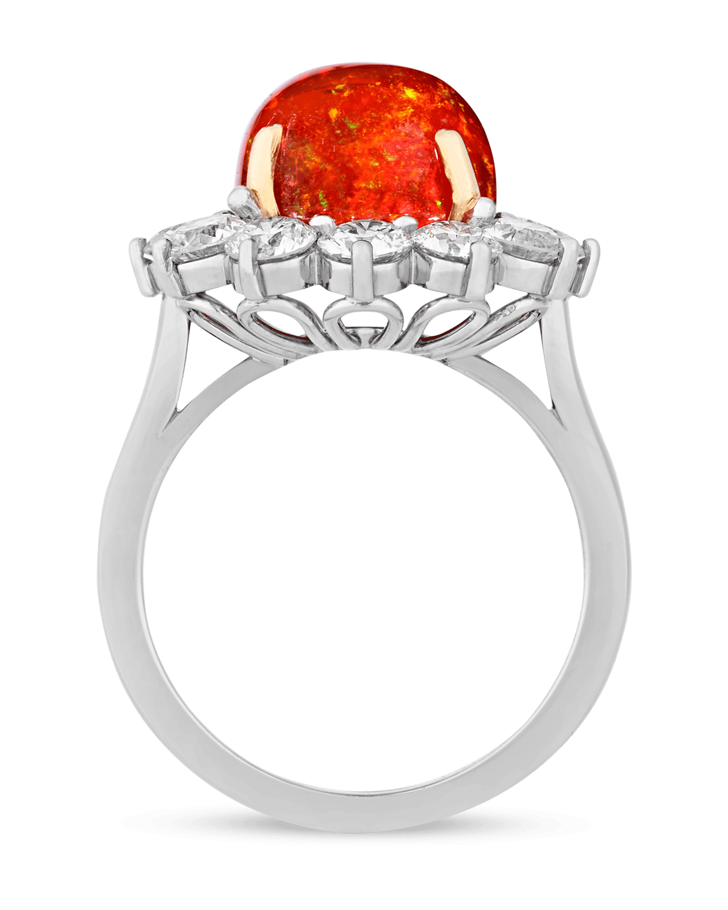 Oscar Heyman Mexican Fire Opal Ring, 4.81 carats