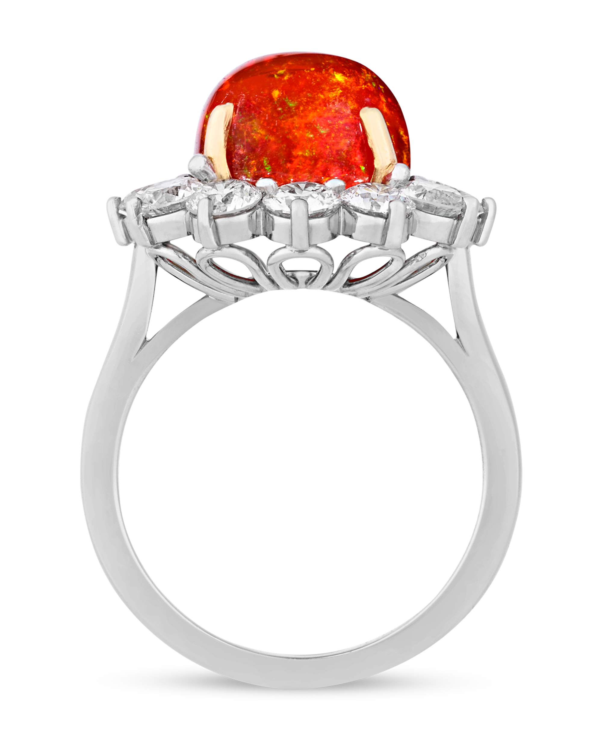 Oscar Heyman Mexican Fire Opal Ring, 4.81 carats