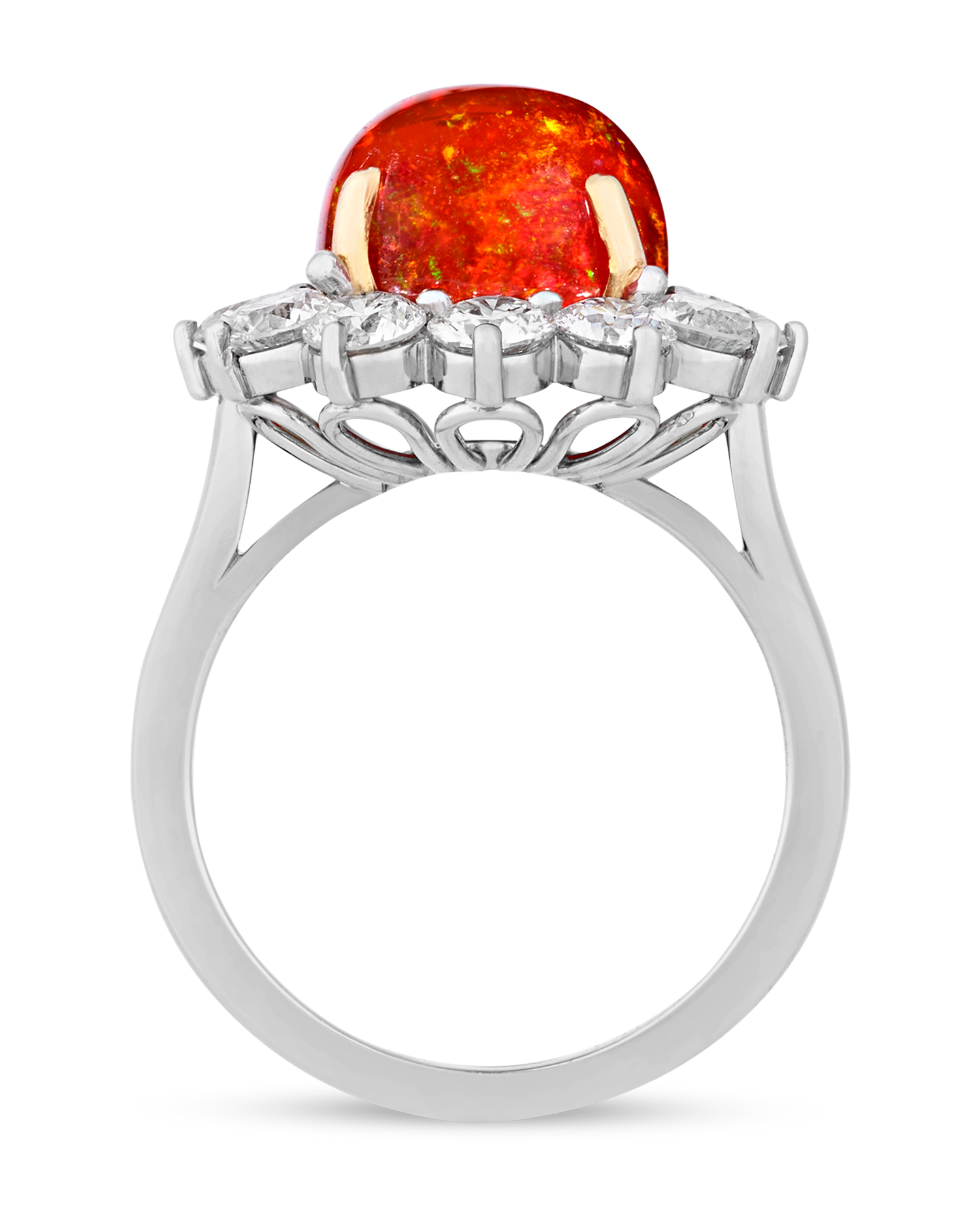 Oscar Heyman Mexican Fire Opal Ring, 4.81 carats