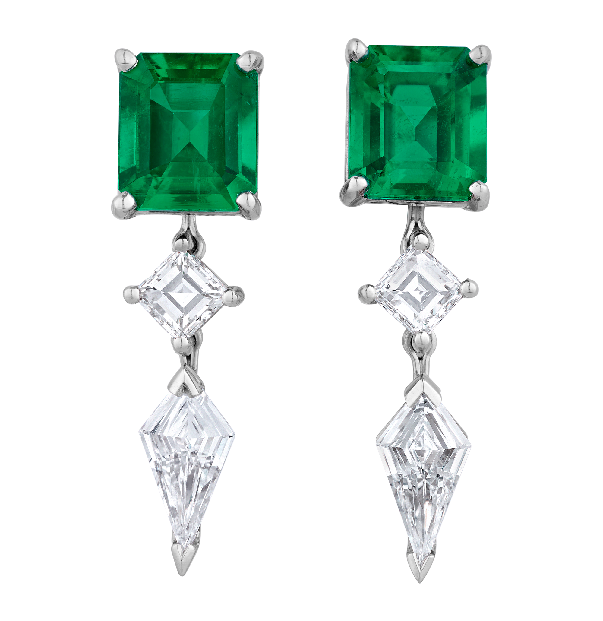 Oscar Heyman Colombian Emerald Earrings, 2.61 Carats